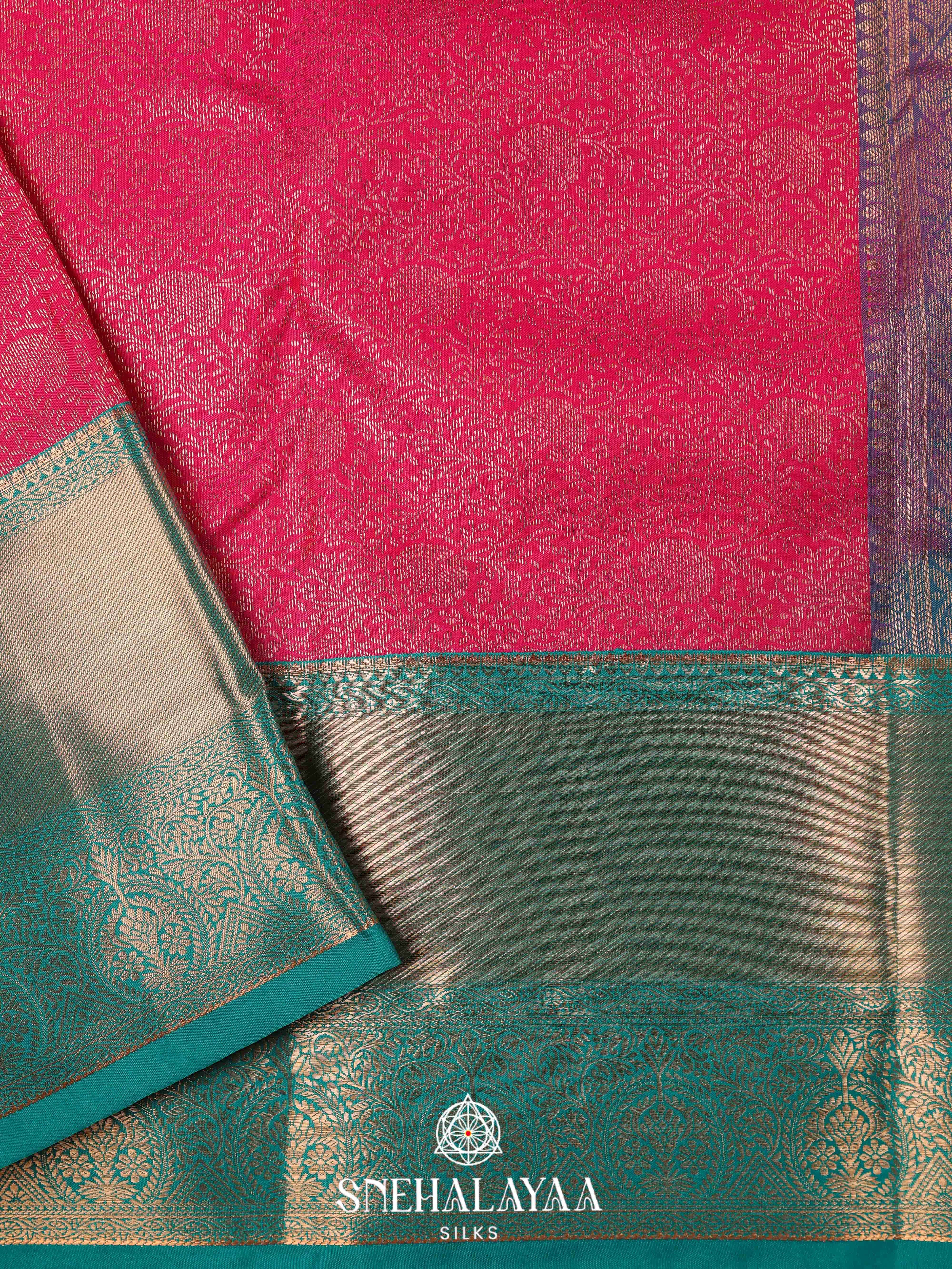 Ruby Red Art Silk Saree