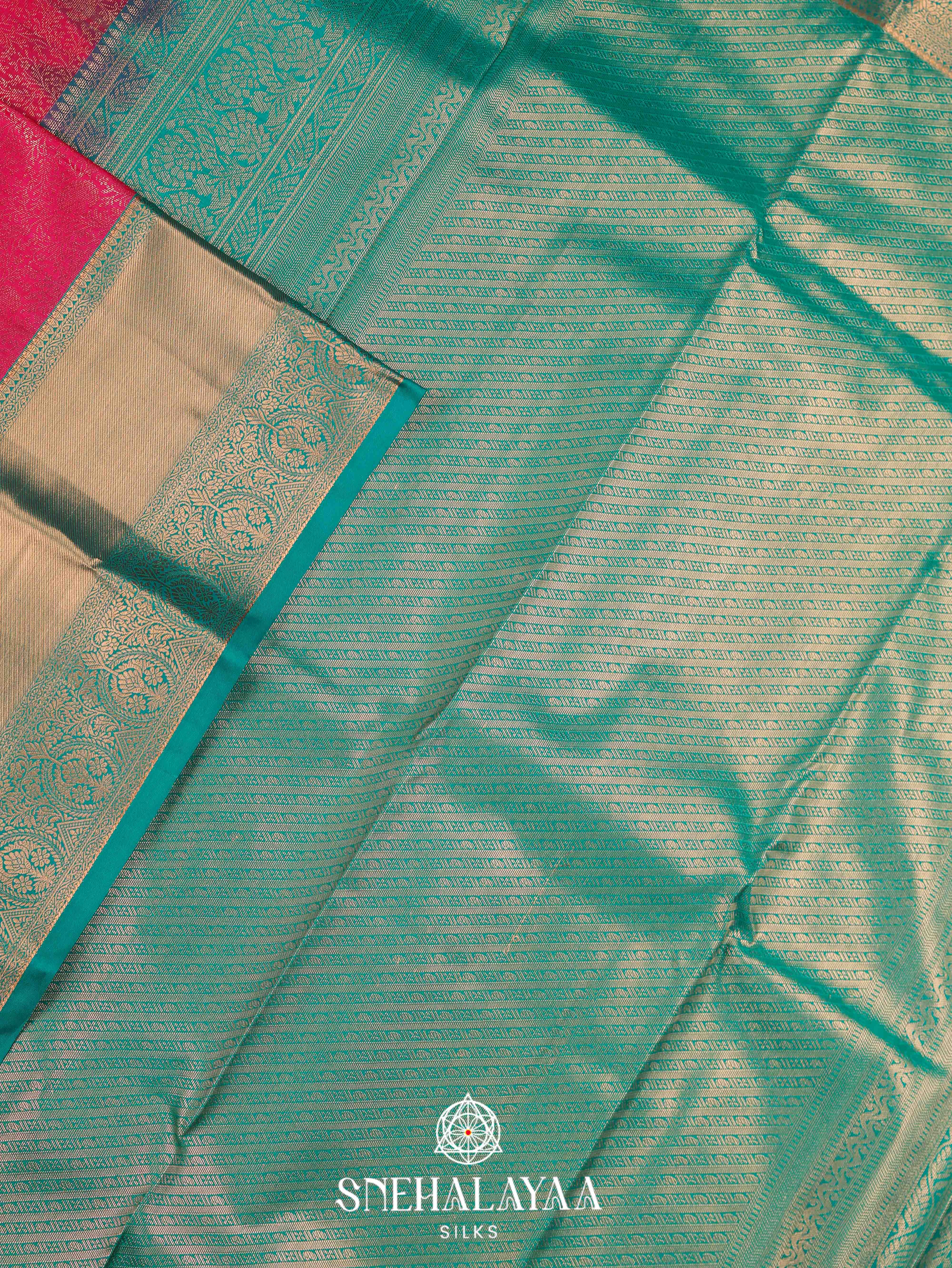 Ruby Red Art Silk Saree