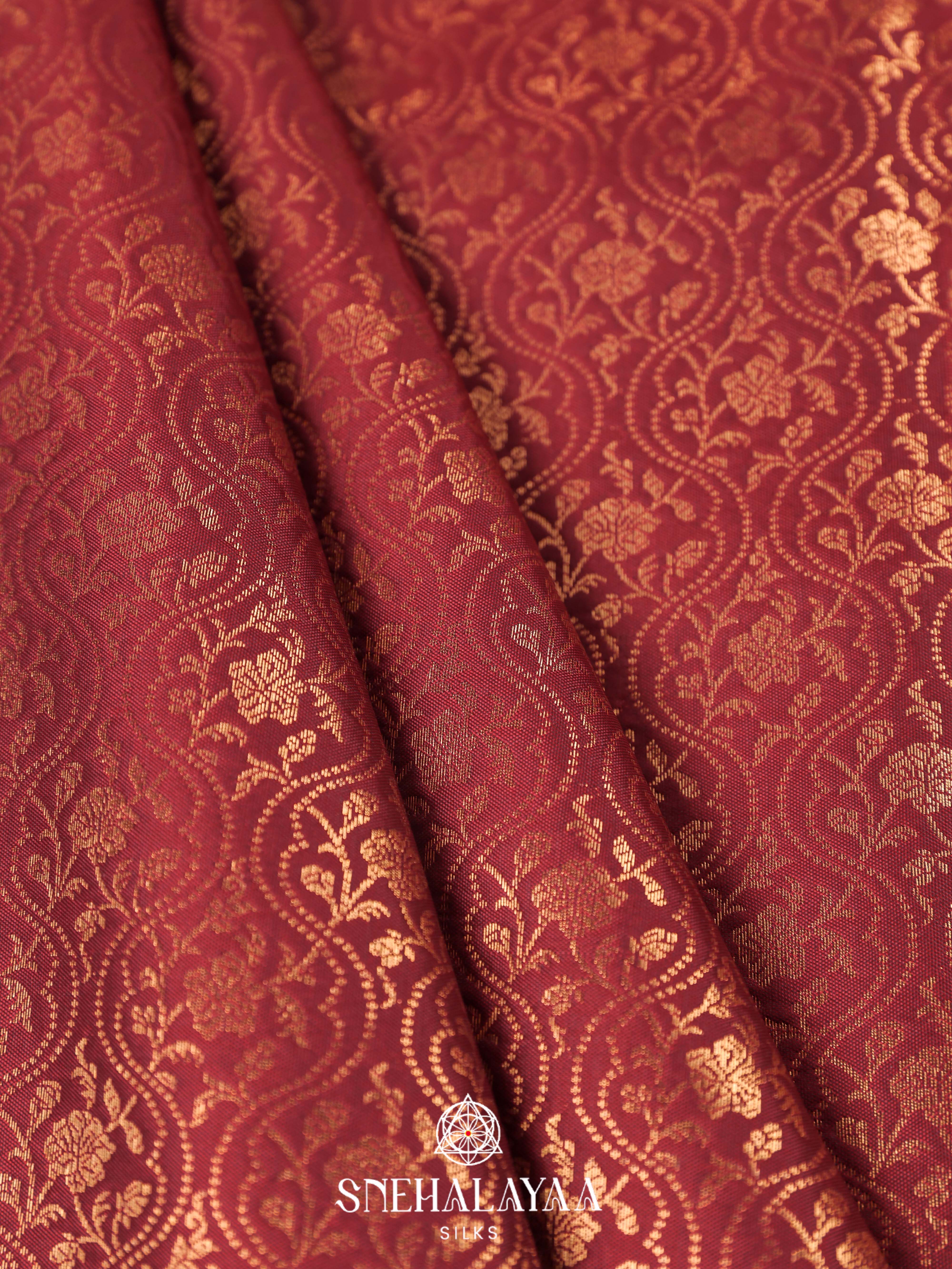 Maroon Art Silk Saree