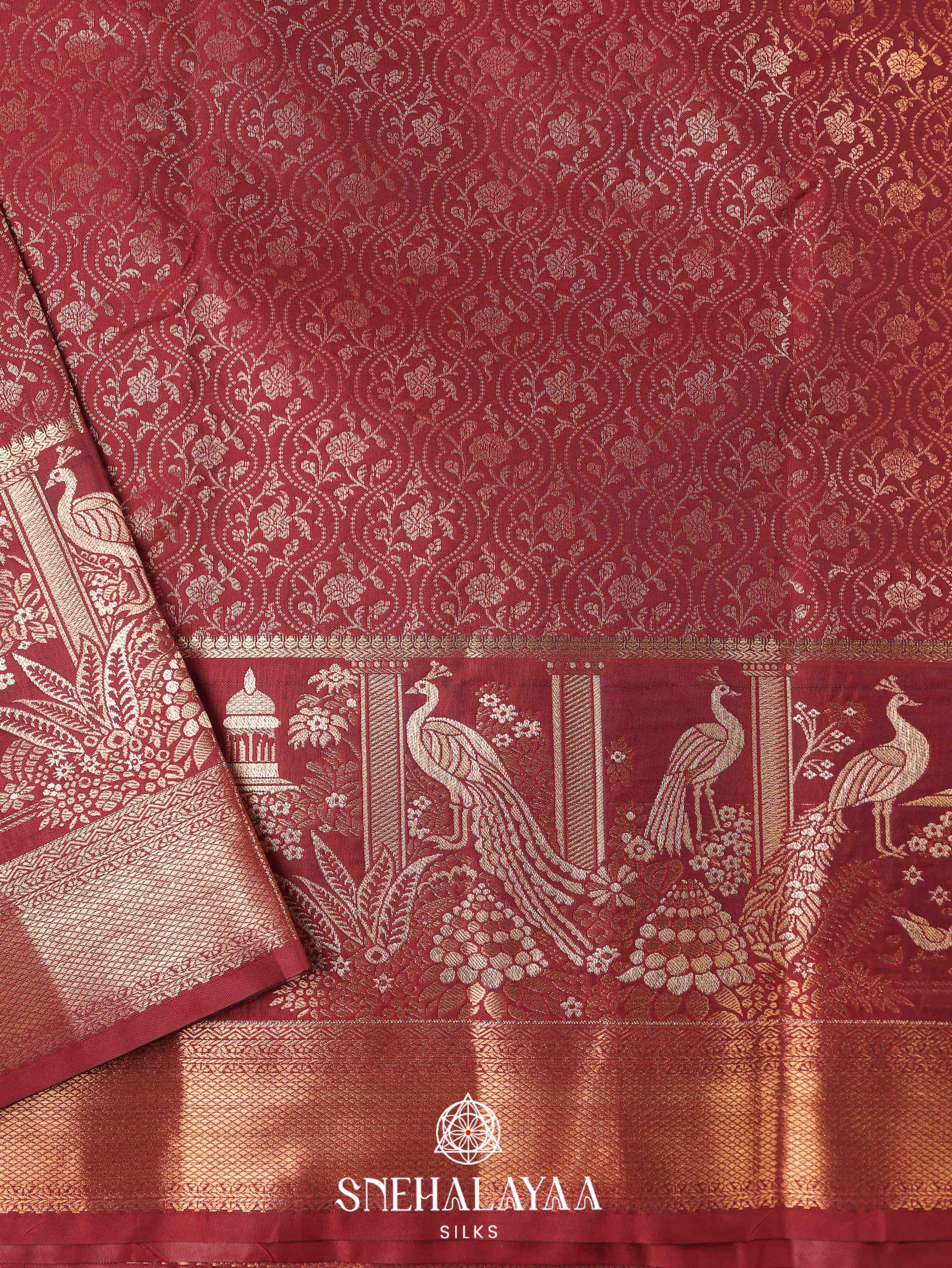 Maroon Art Silk Saree