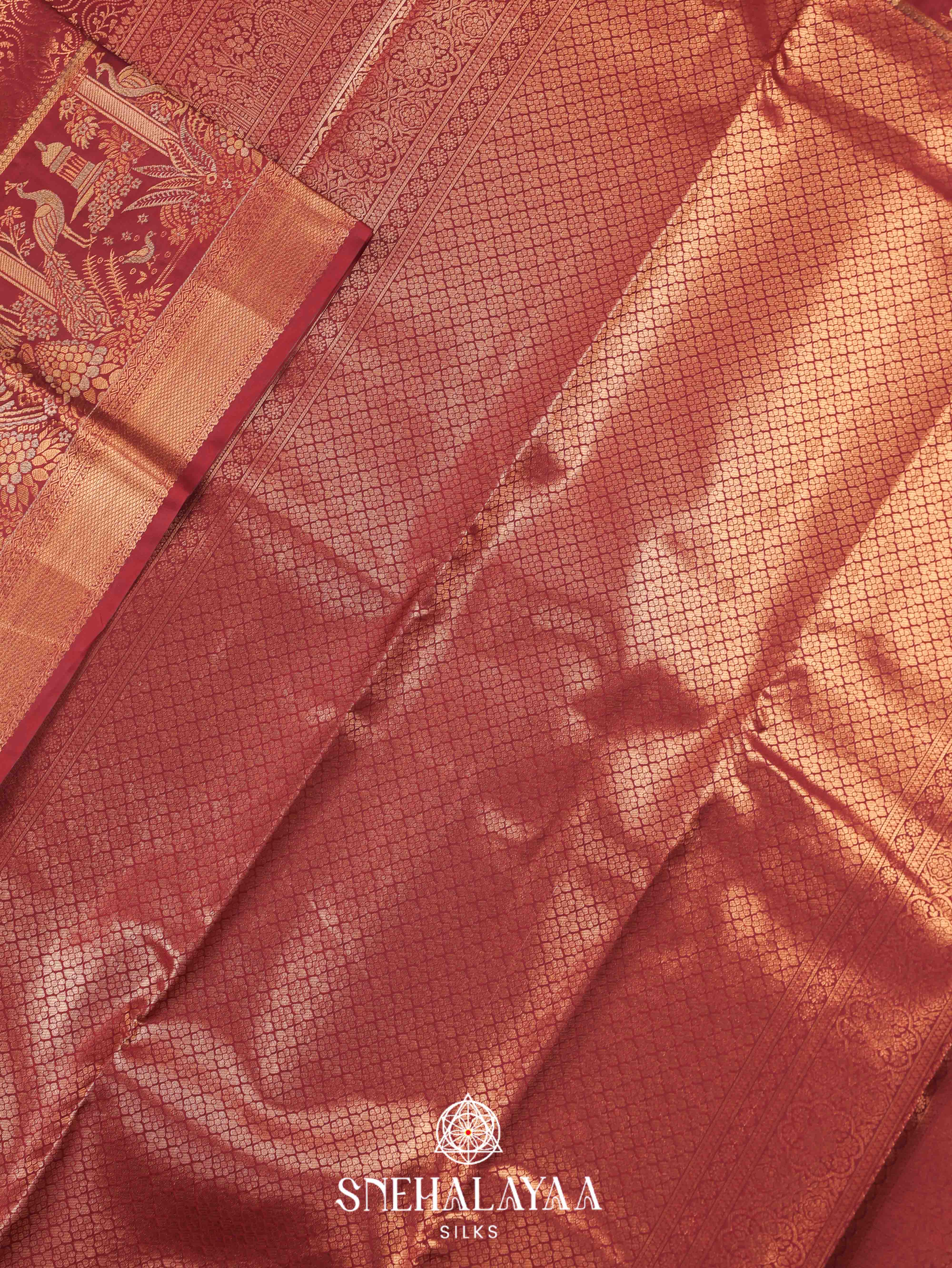 Maroon Art Silk Saree