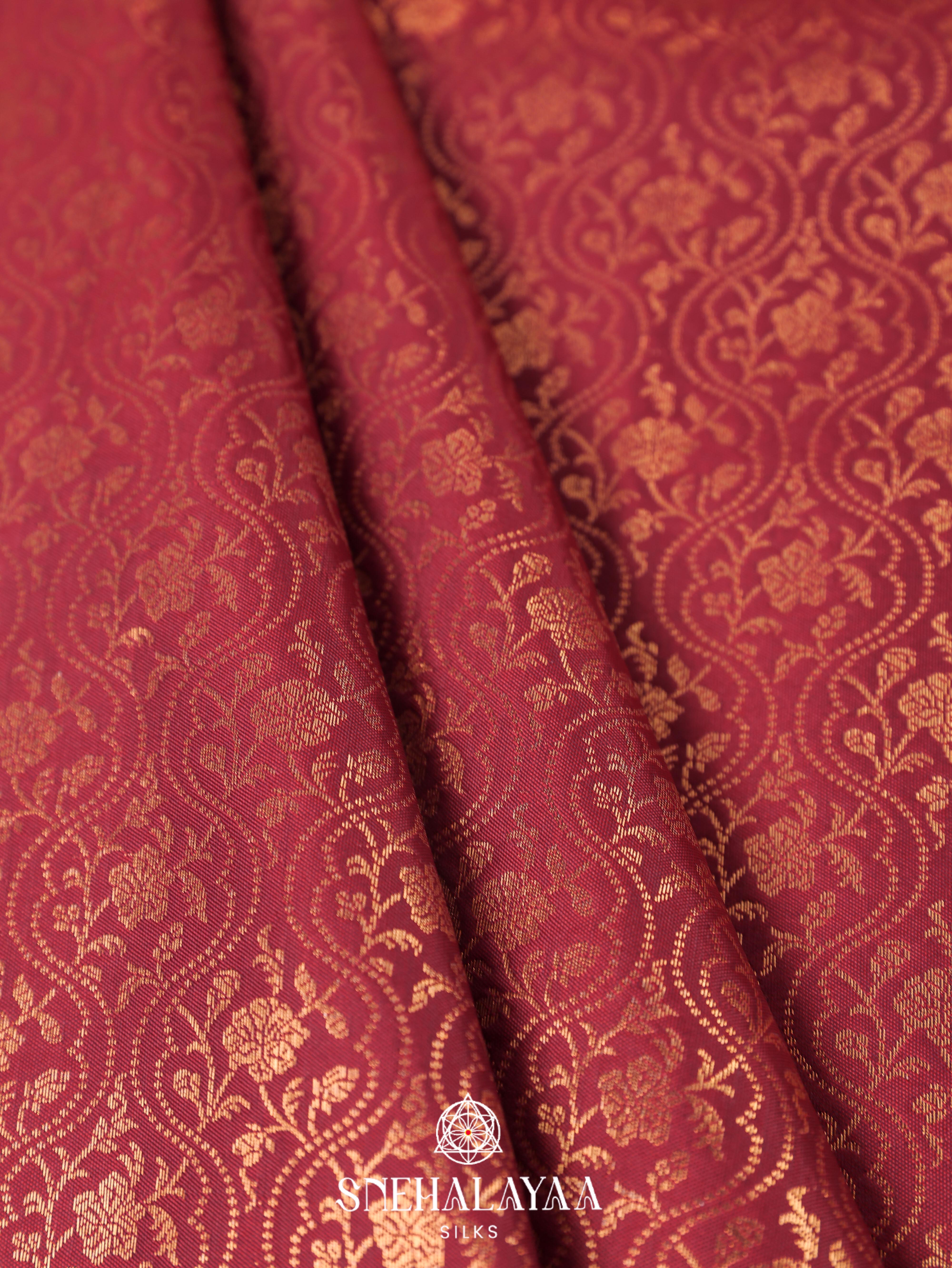 Maroon Art Silk Saree