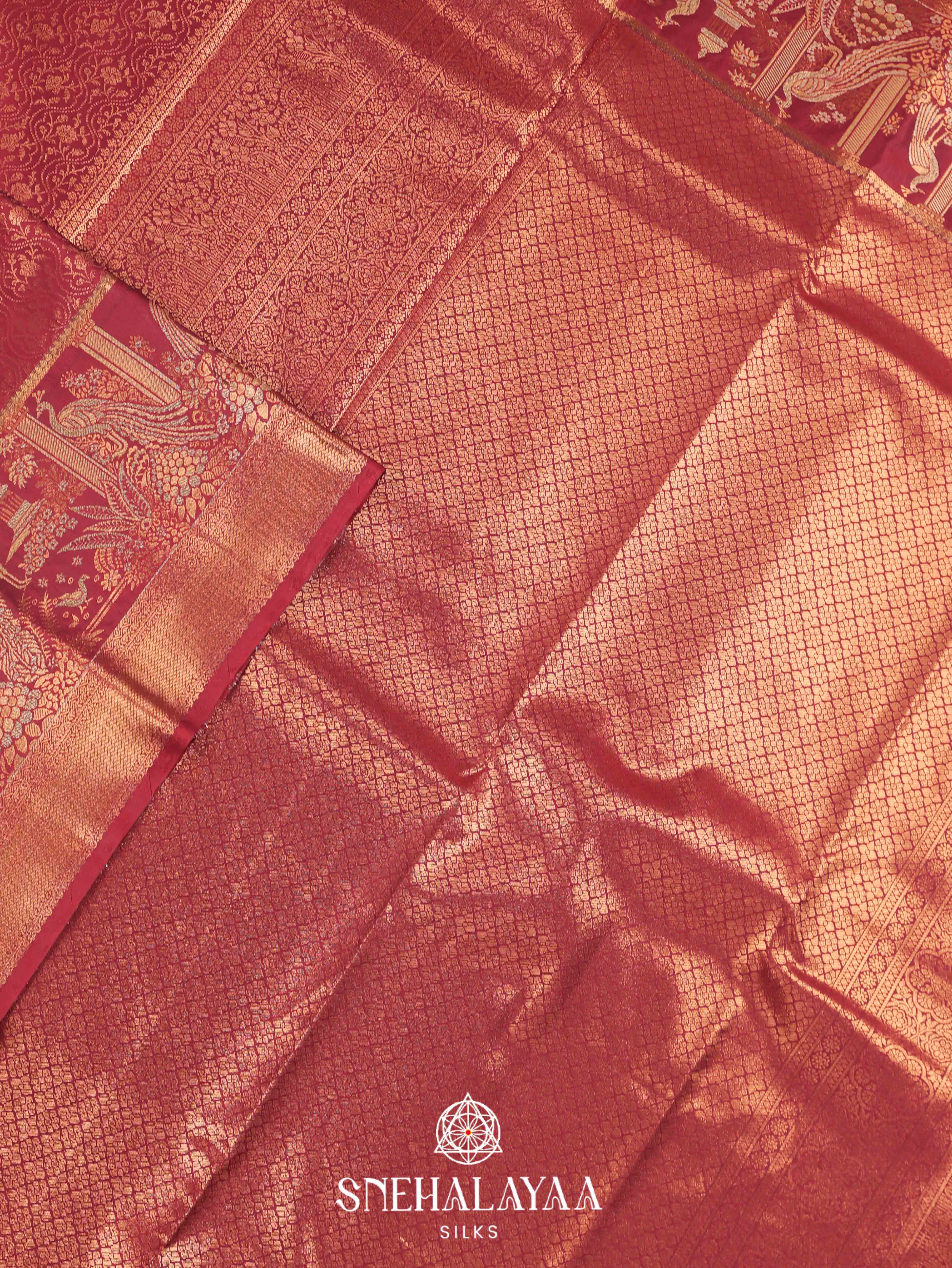 Maroon Art Silk Saree
