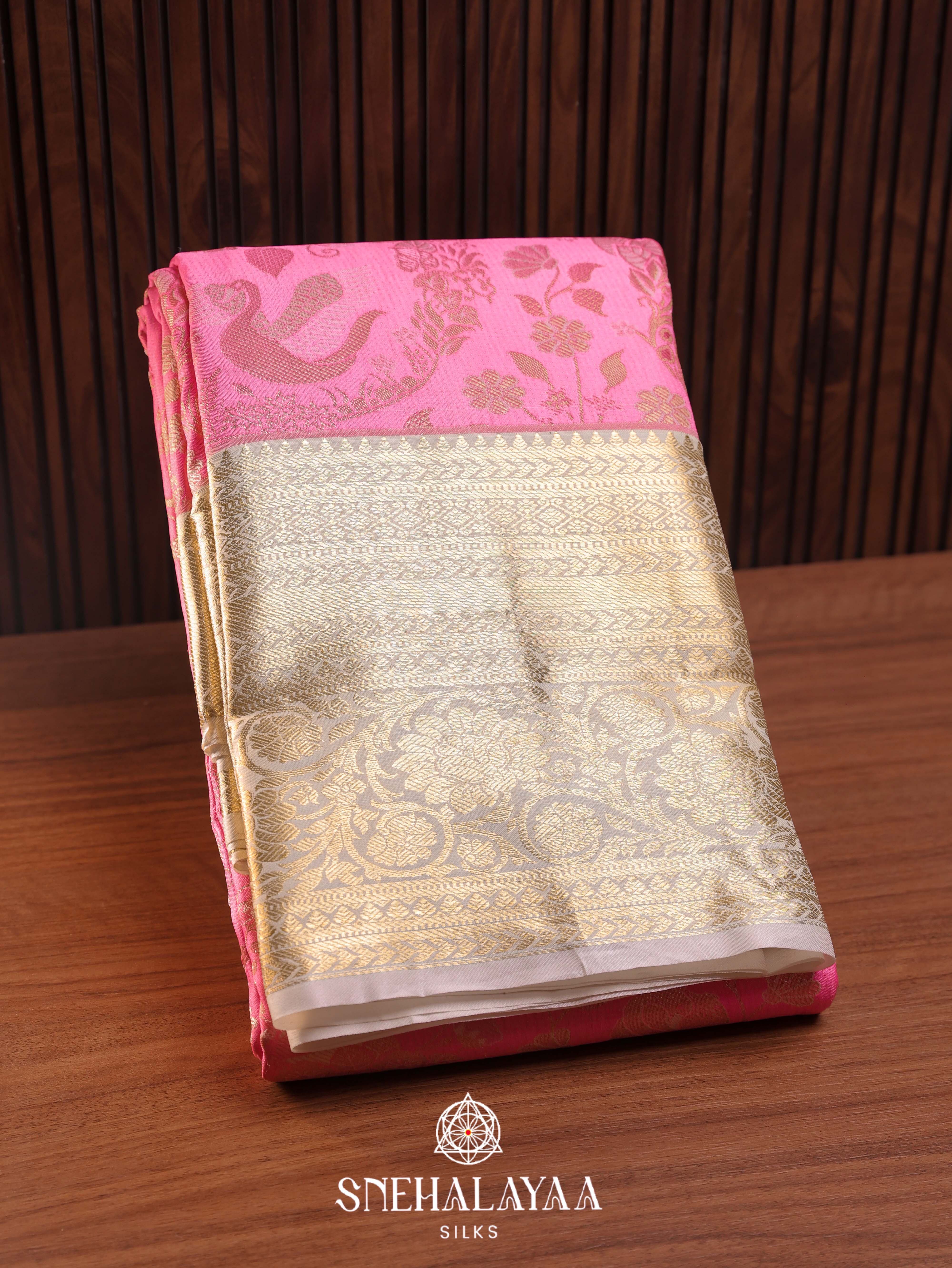 Pink Art Silk Saree