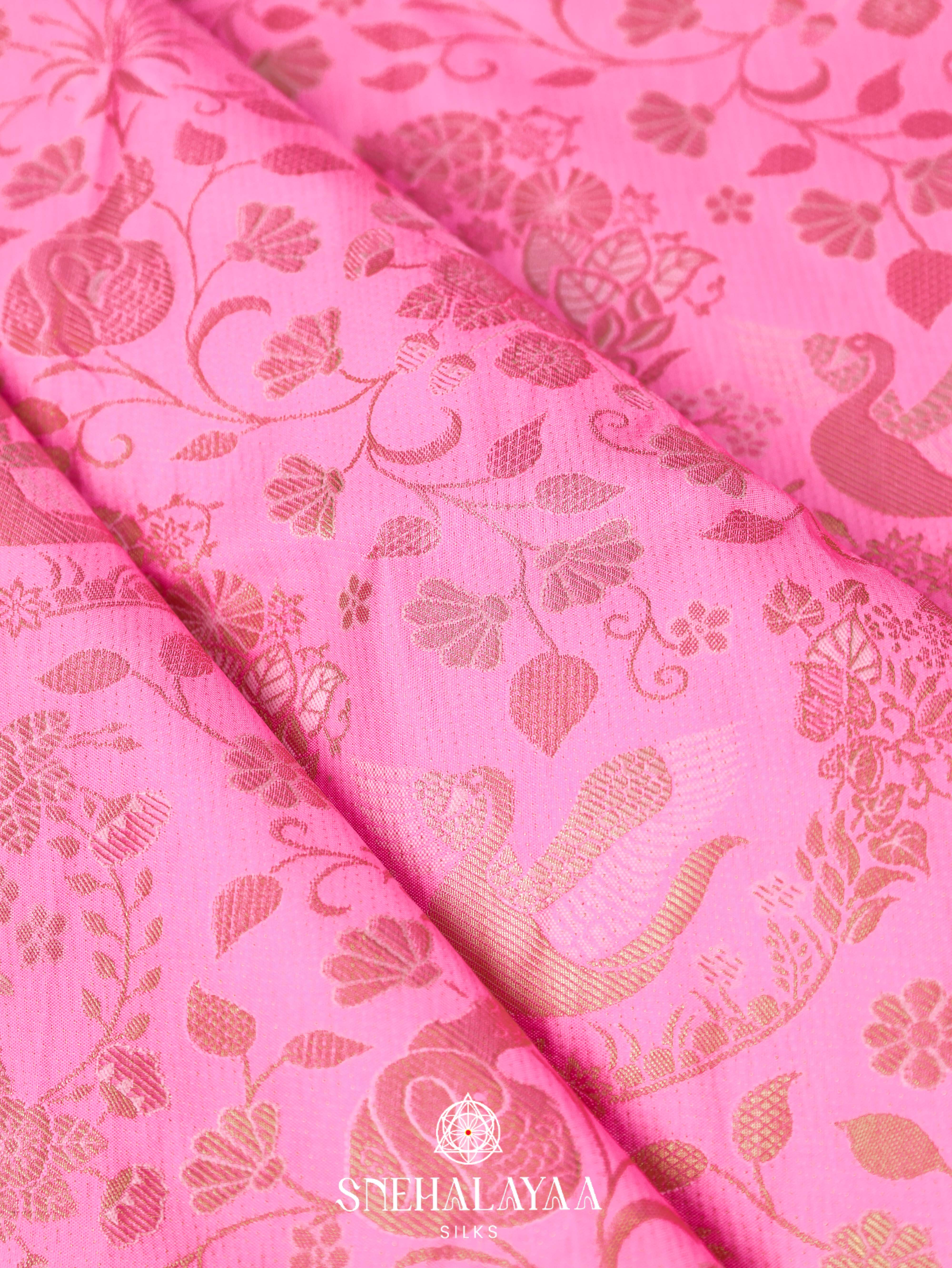 Pink Art Silk Saree