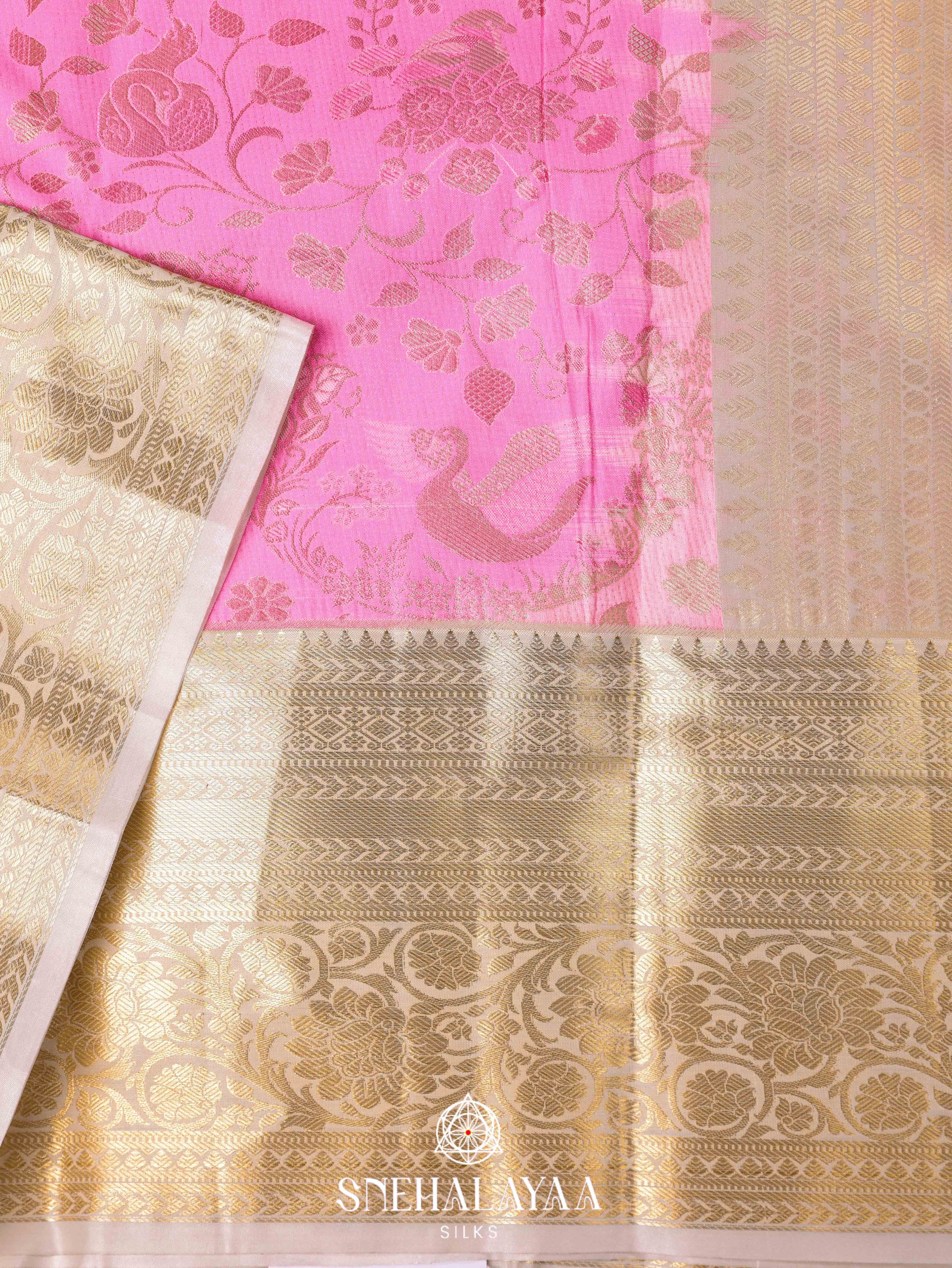 Pink Art Silk Saree