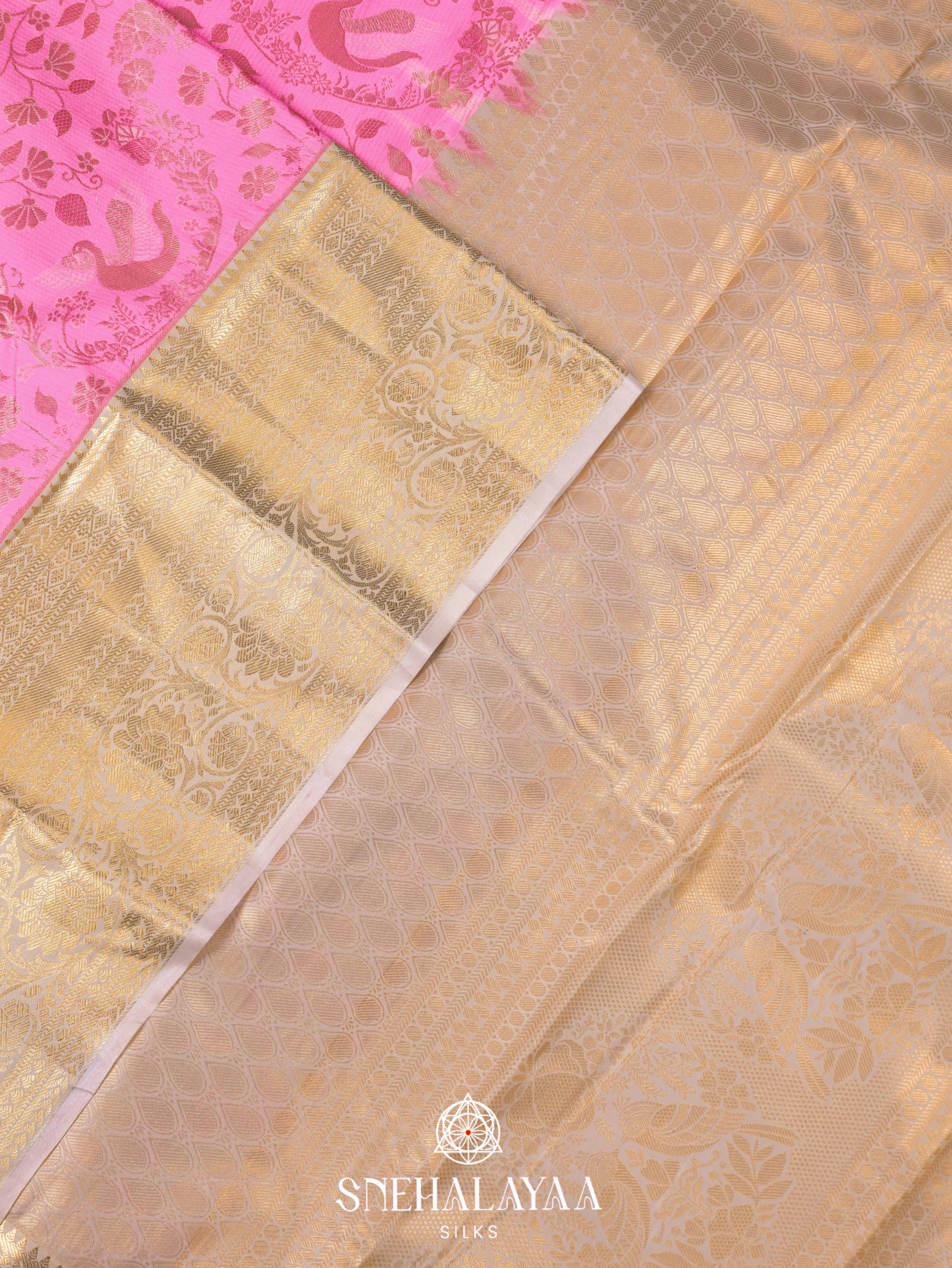 Pink Art Silk Saree
