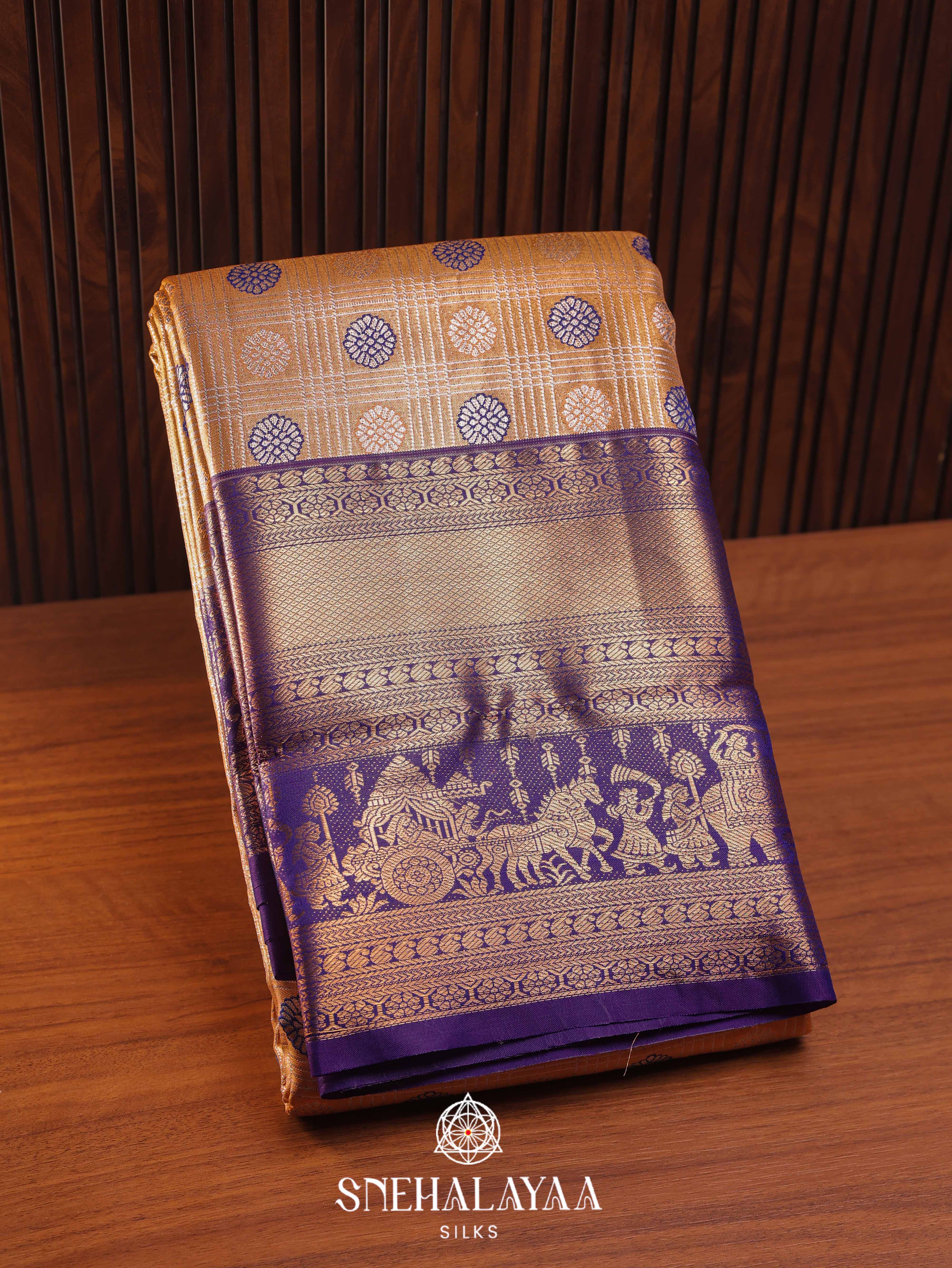 Pale Orange Art Silk Saree