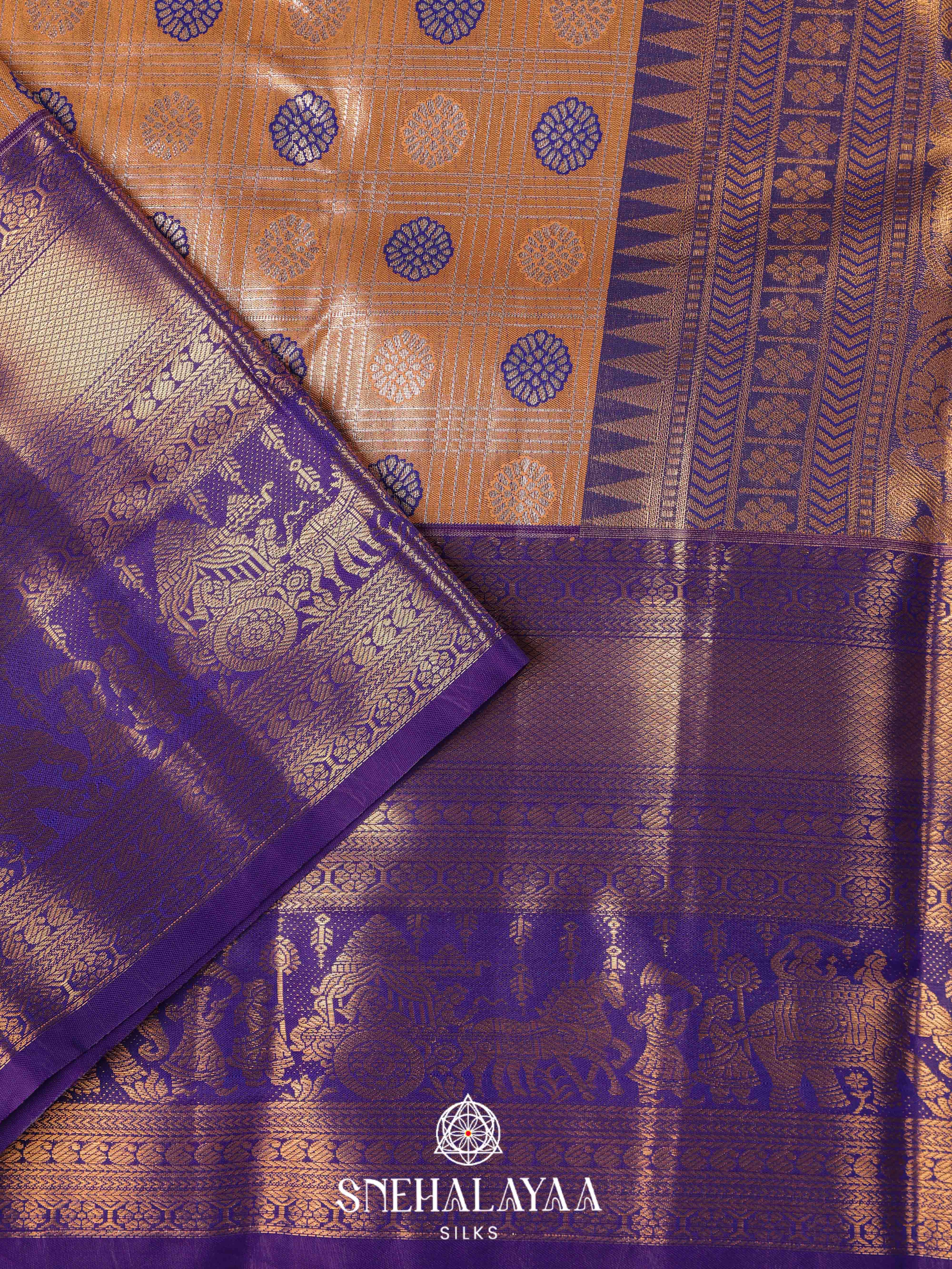 Pale Orange Art Silk Saree
