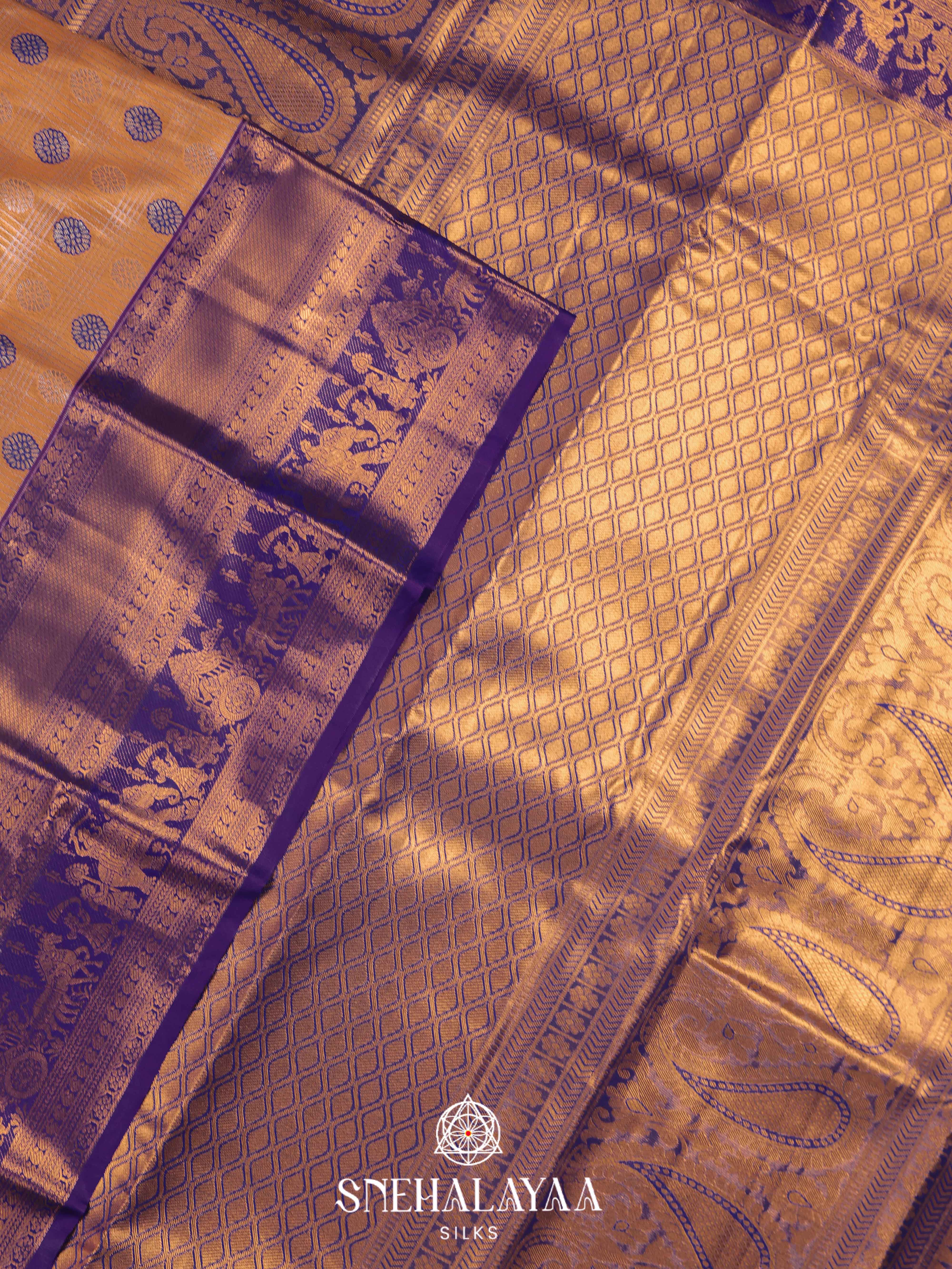 Pale Orange Art Silk Saree