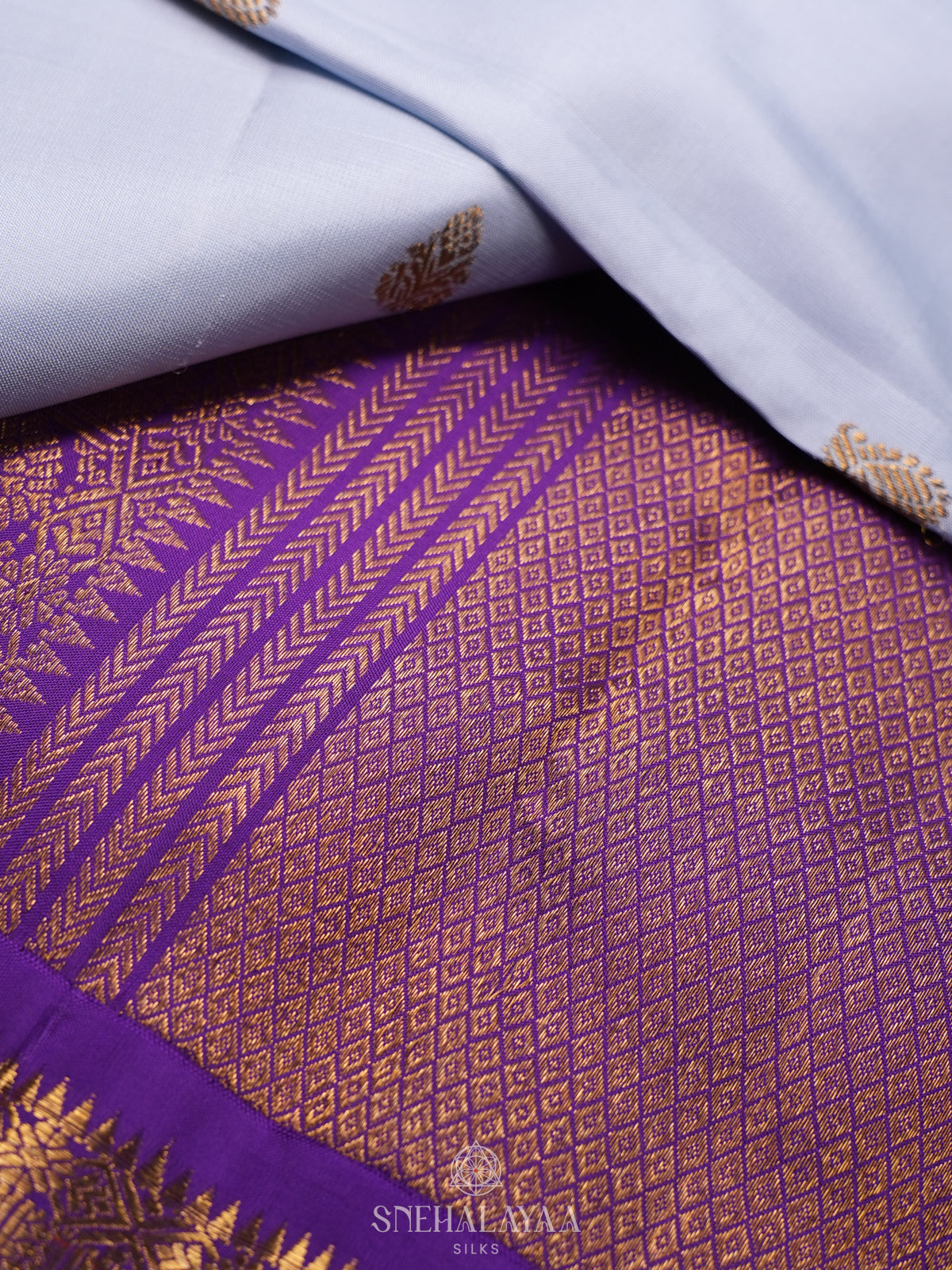 Pale Blue Kanjivaram Silk Saree