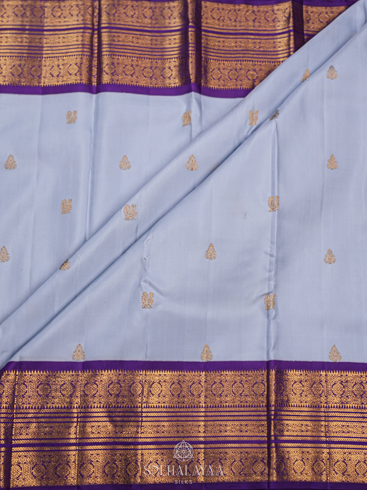 Pale Blue Kanjivaram Silk Saree