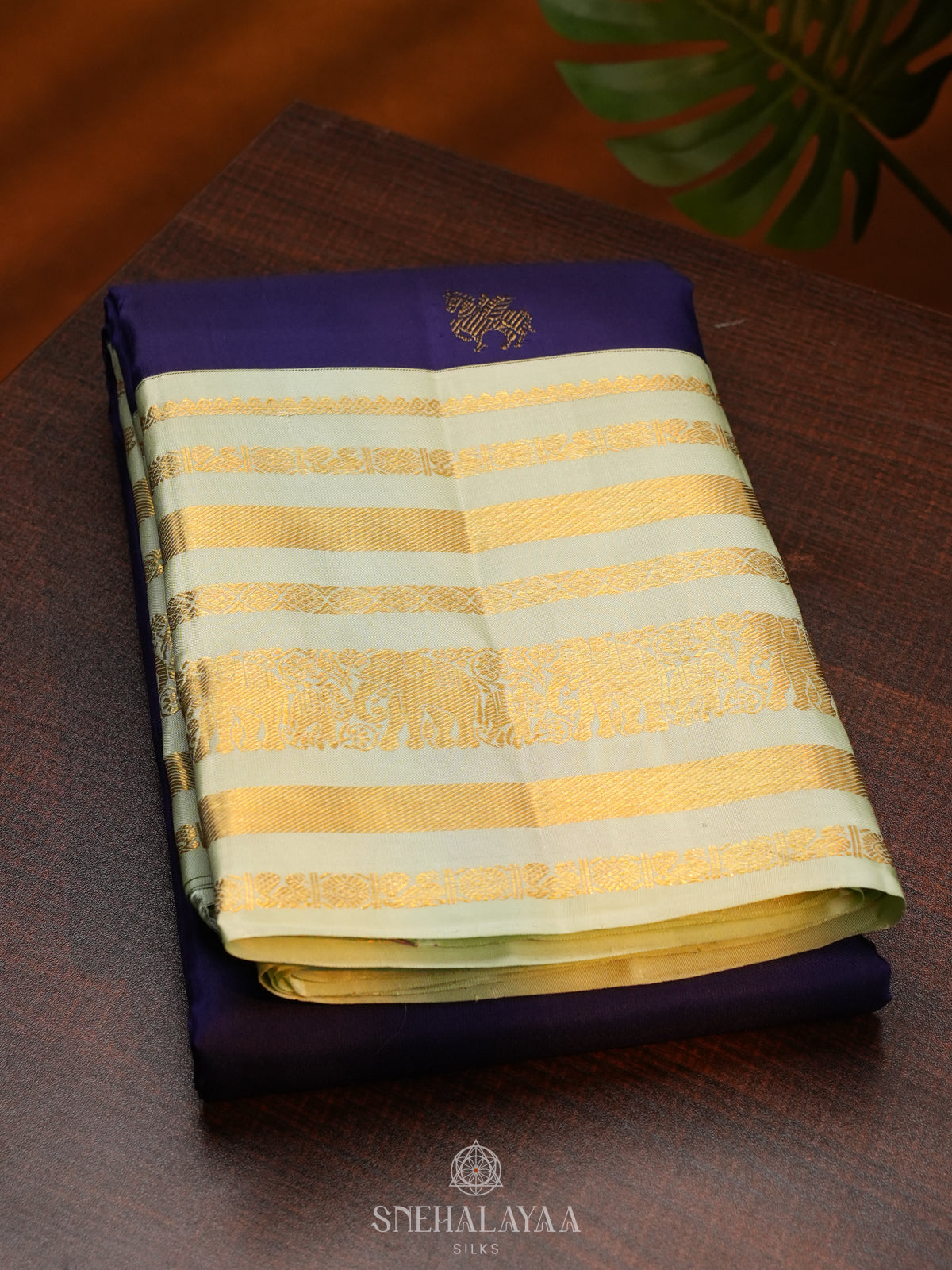 Navy Blue Kanjivaram Silk Saree