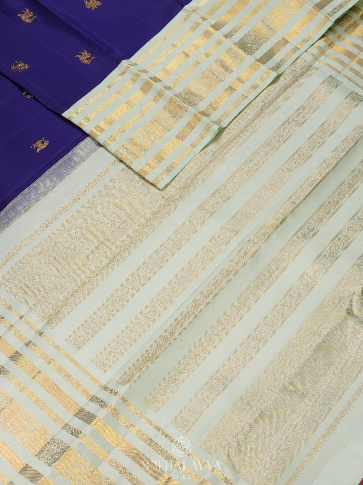 Navy Blue Kanjivaram Silk Saree