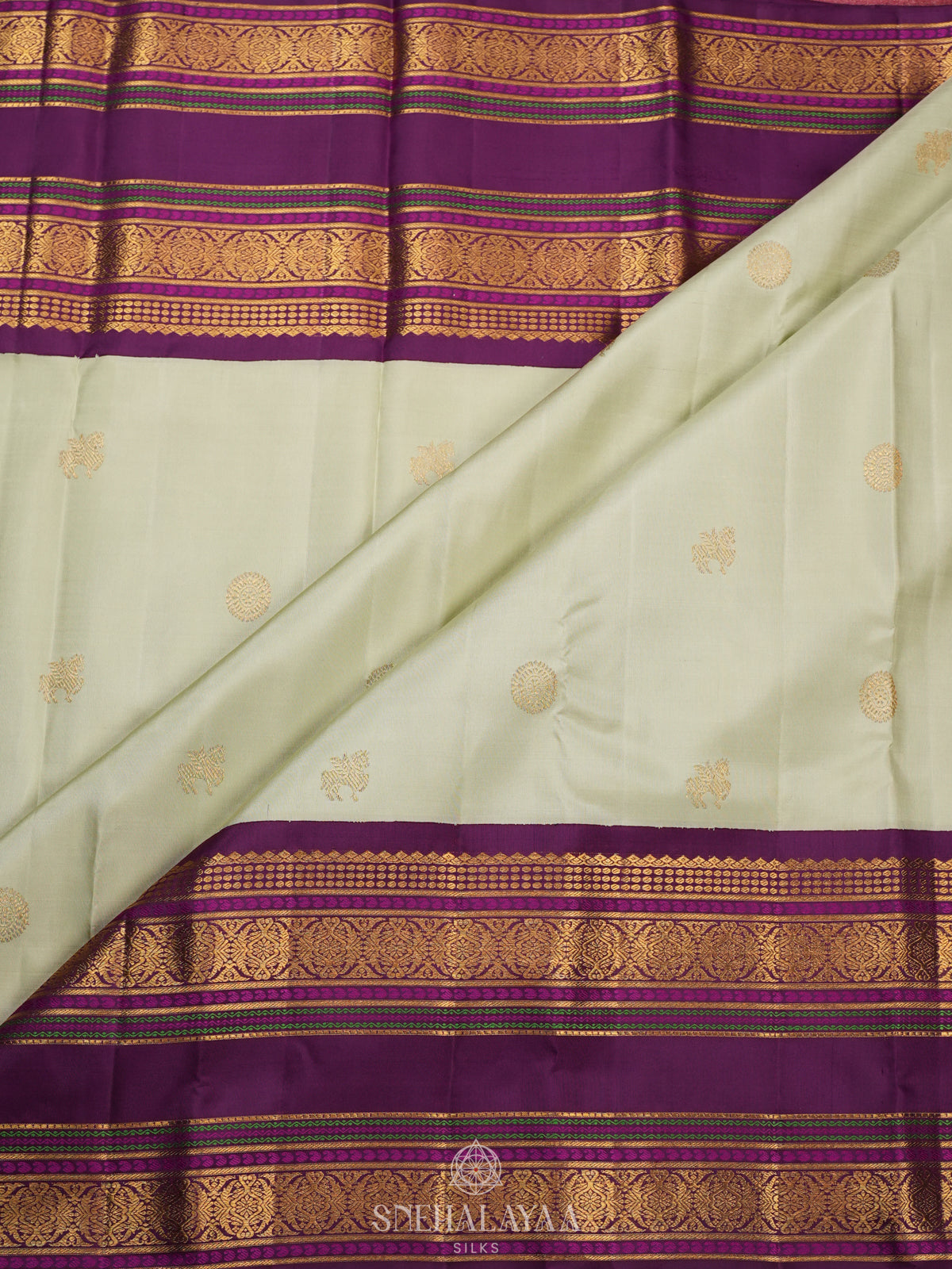 Pale Green Kanjivaram Silk Saree