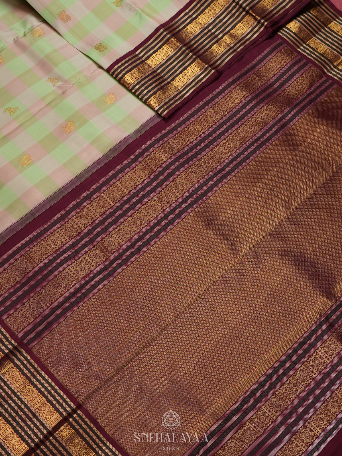 Multicolour Kanjivaram Silk Saree