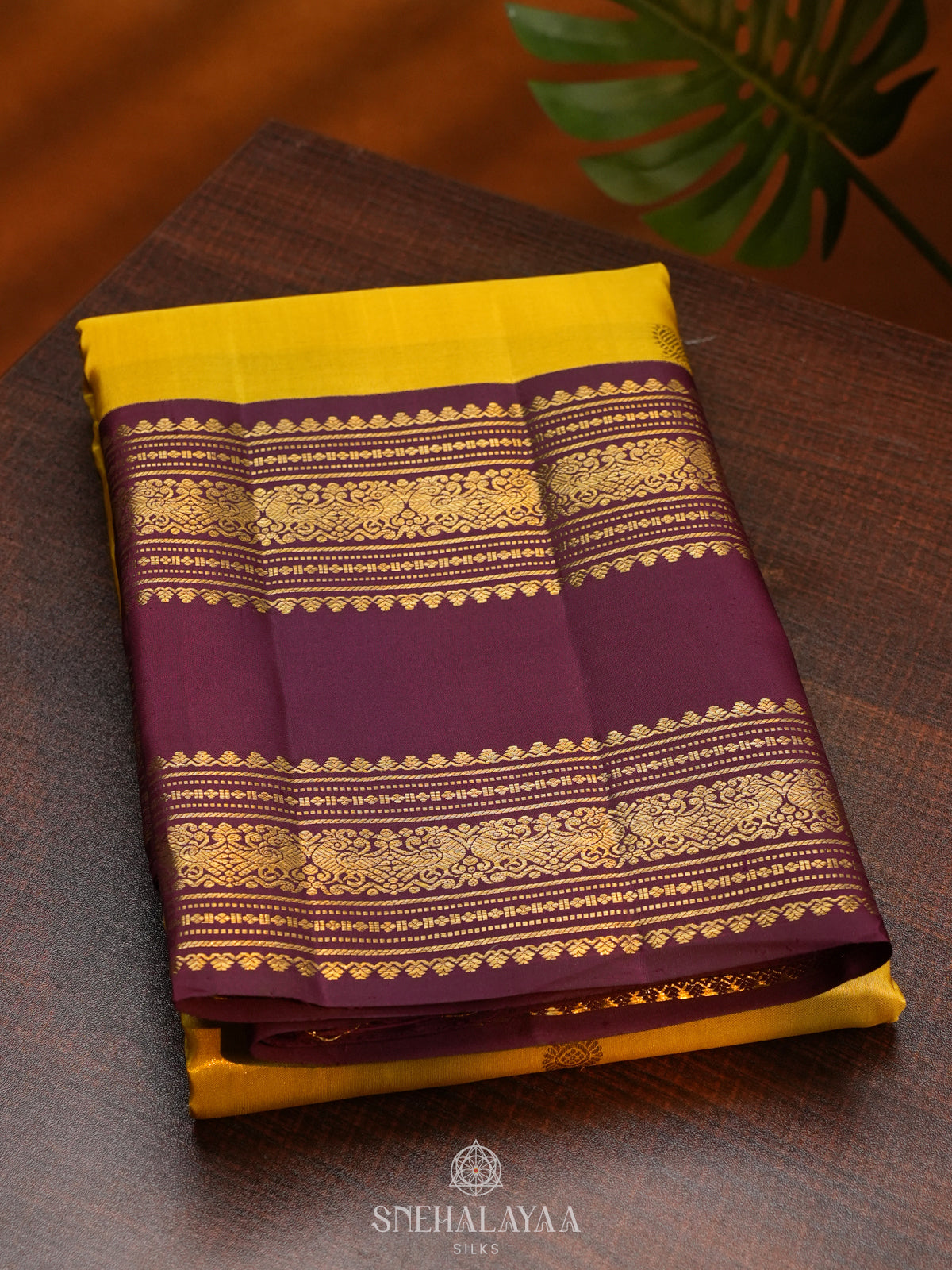 Mango Yellow Kanjivaram Silk Saree