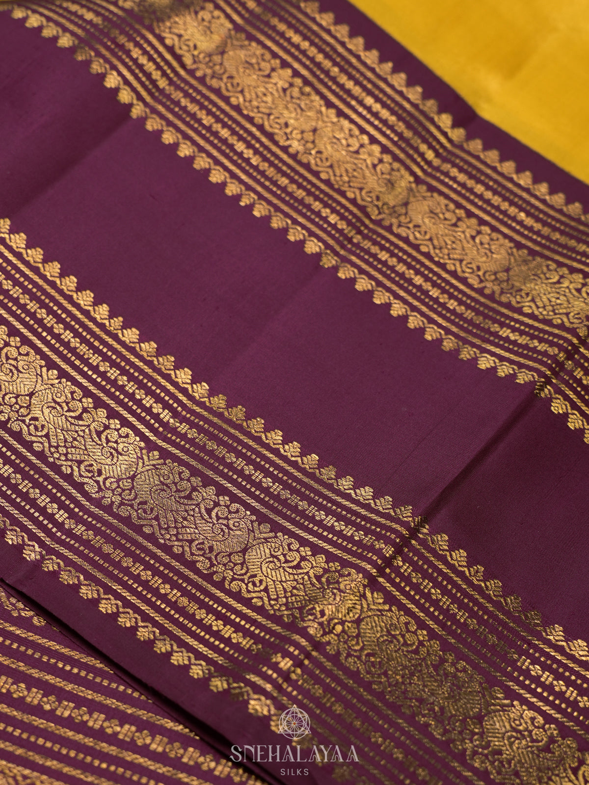 Mango Yellow Kanjivaram Silk Saree