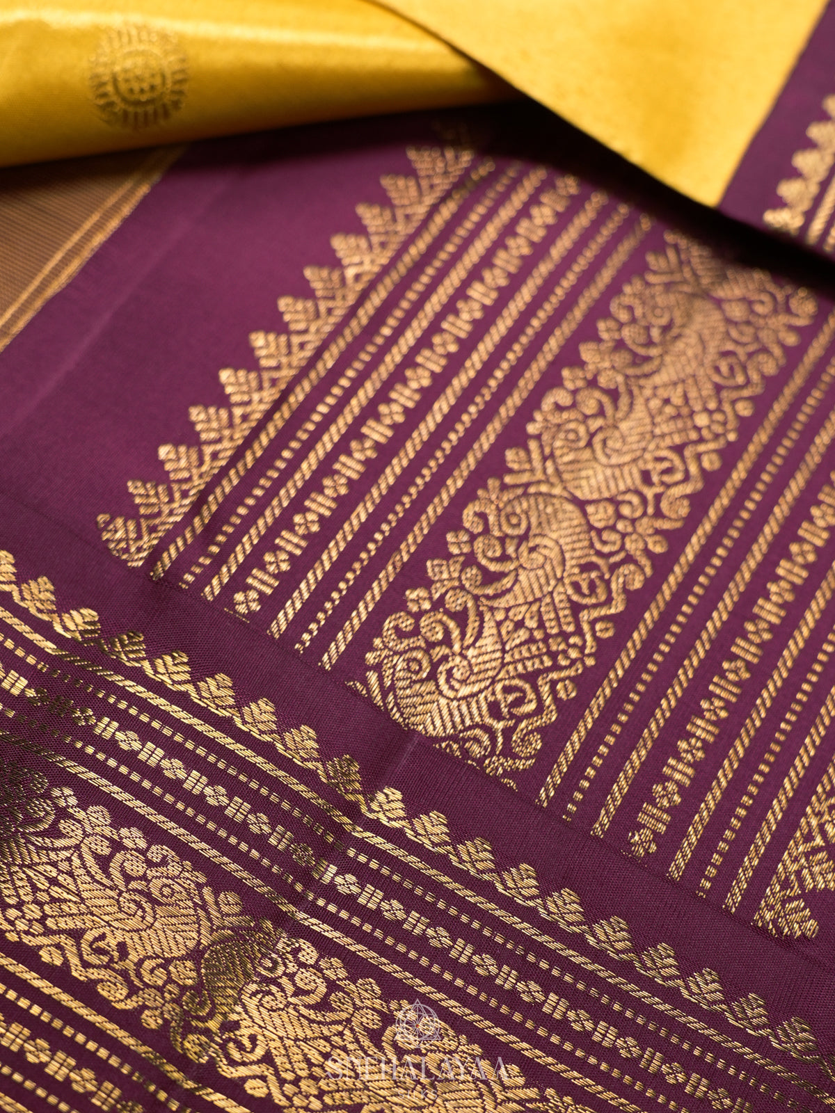 Mango Yellow Kanjivaram Silk Saree