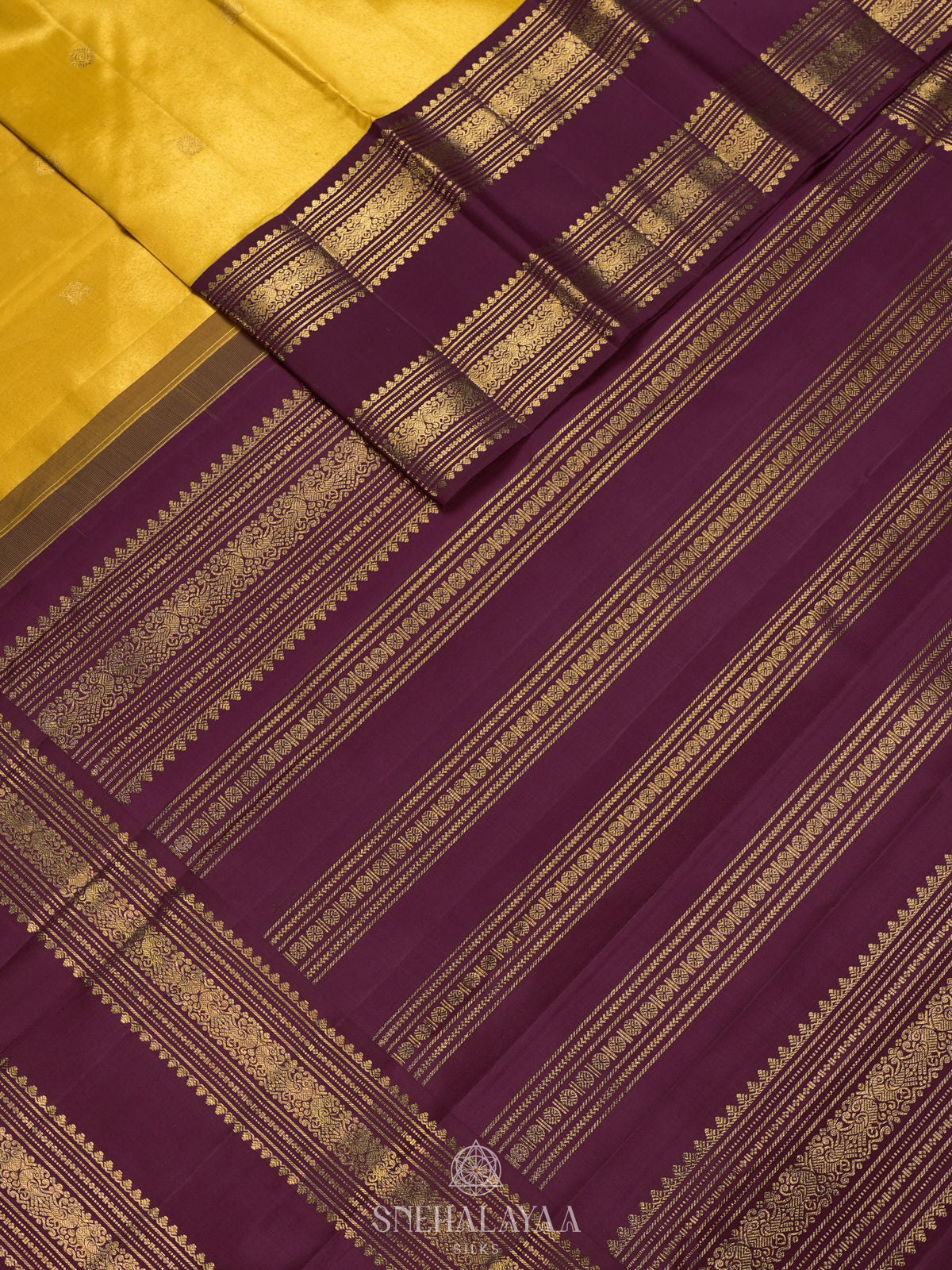 Mango Yellow Kanjivaram Silk Saree