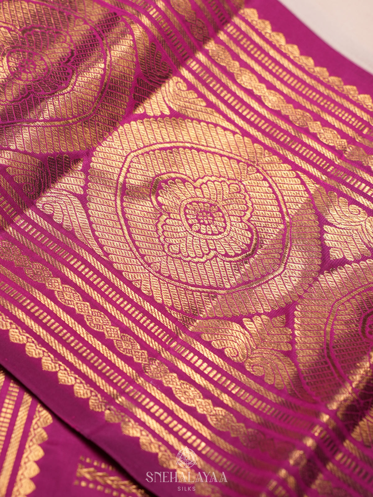 Cream Kanjivaram Silk Saree