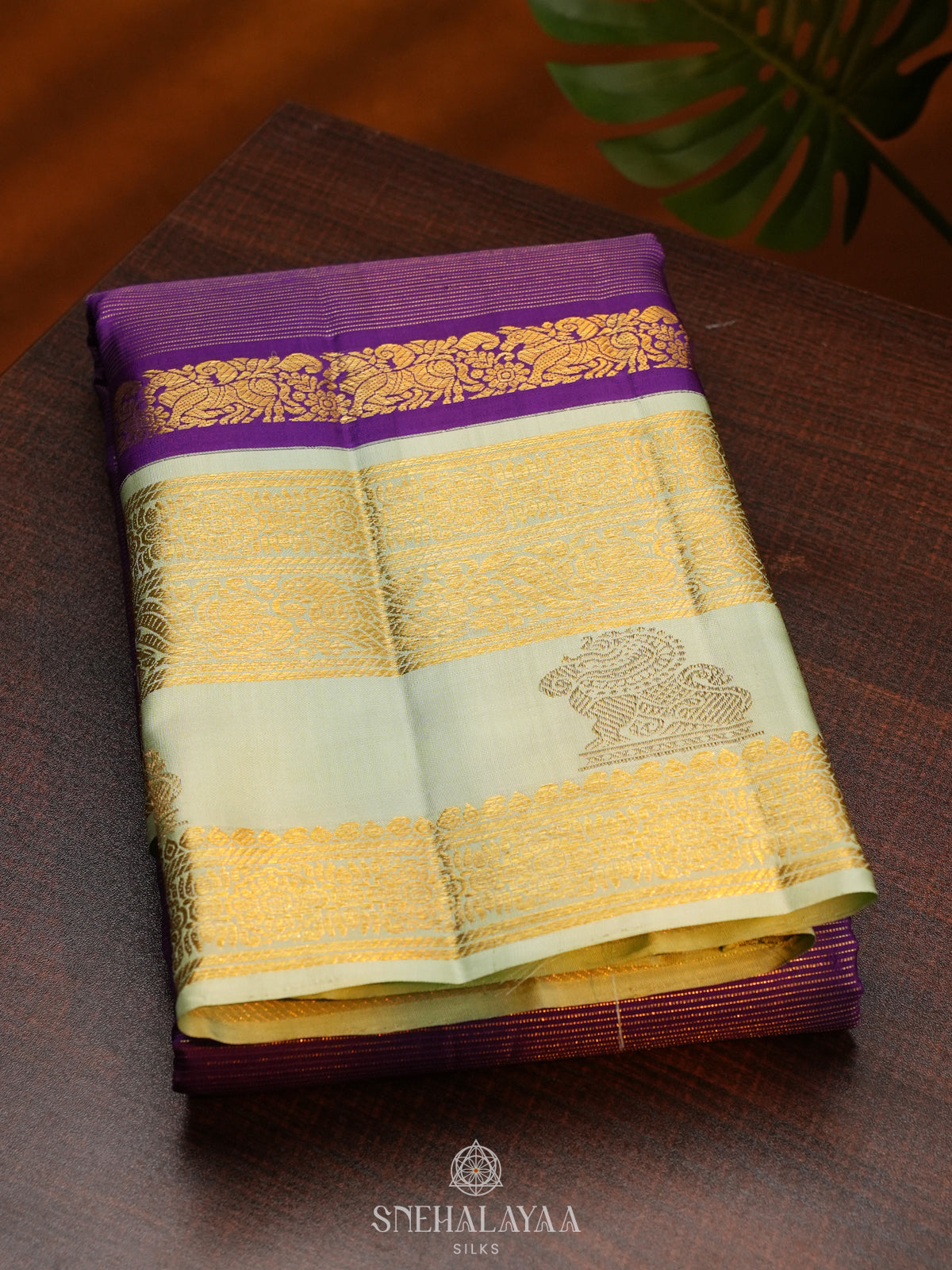 Purple Kanjivaram Silk Saree