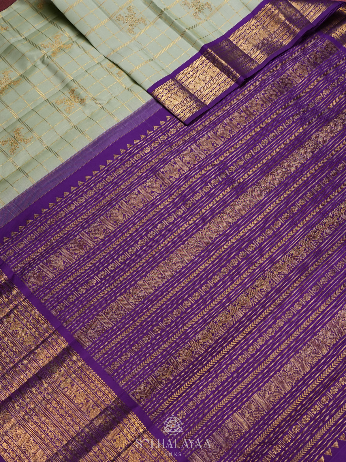 Pale Green Kanjivaram Silk Saree