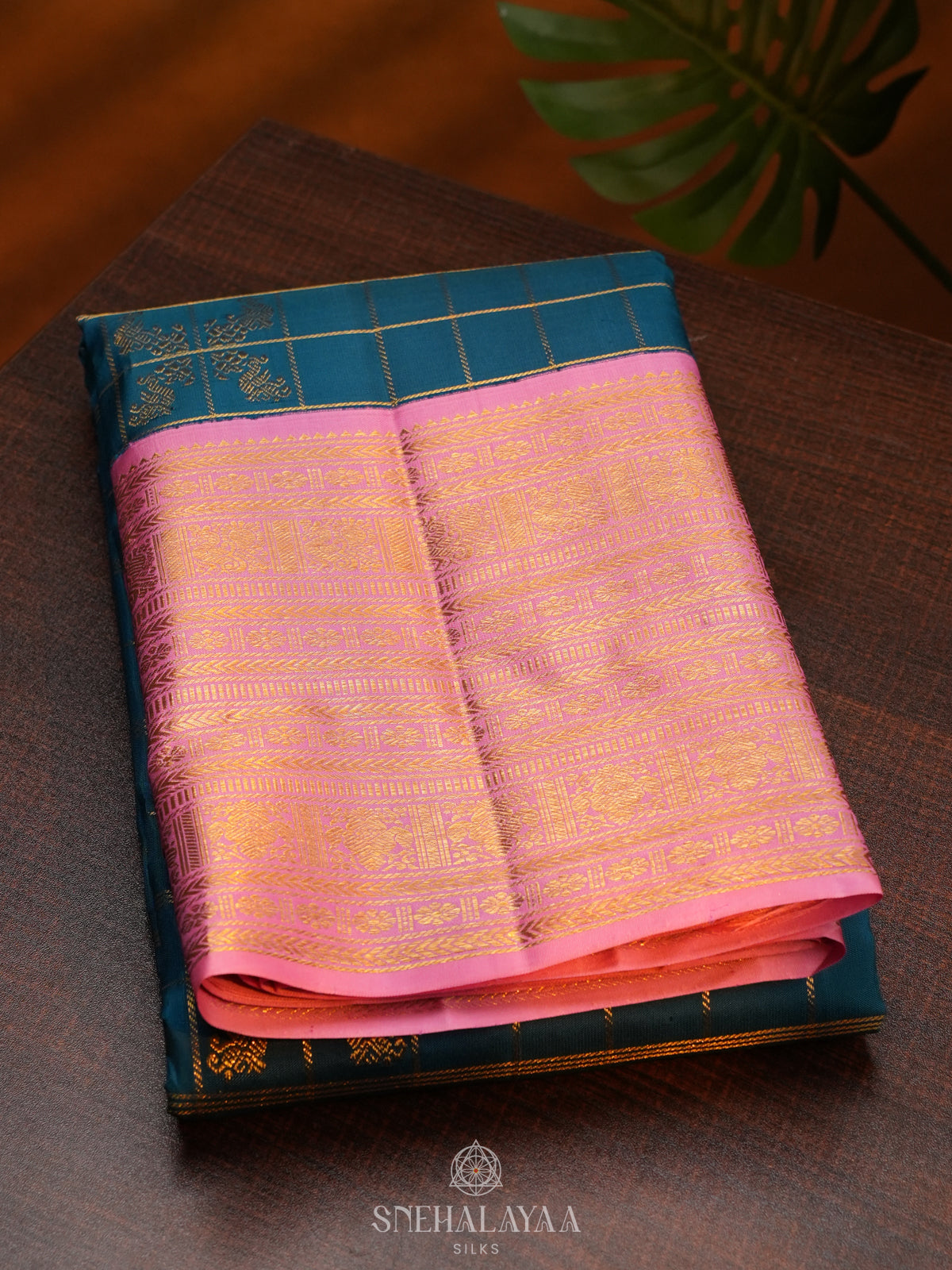 Peacock Blue Kanjivaram Silk Saree