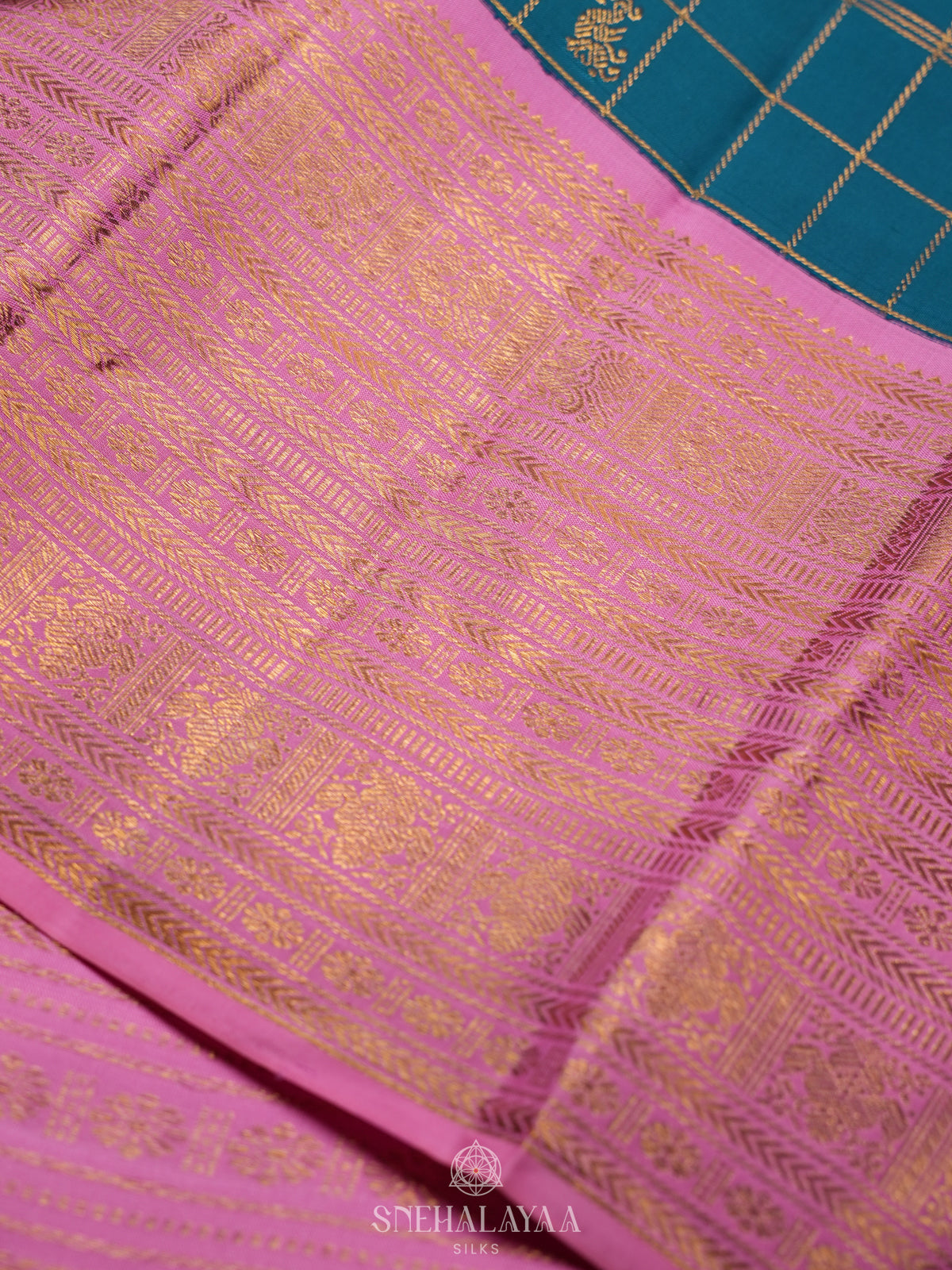 Peacock Blue Kanjivaram Silk Saree