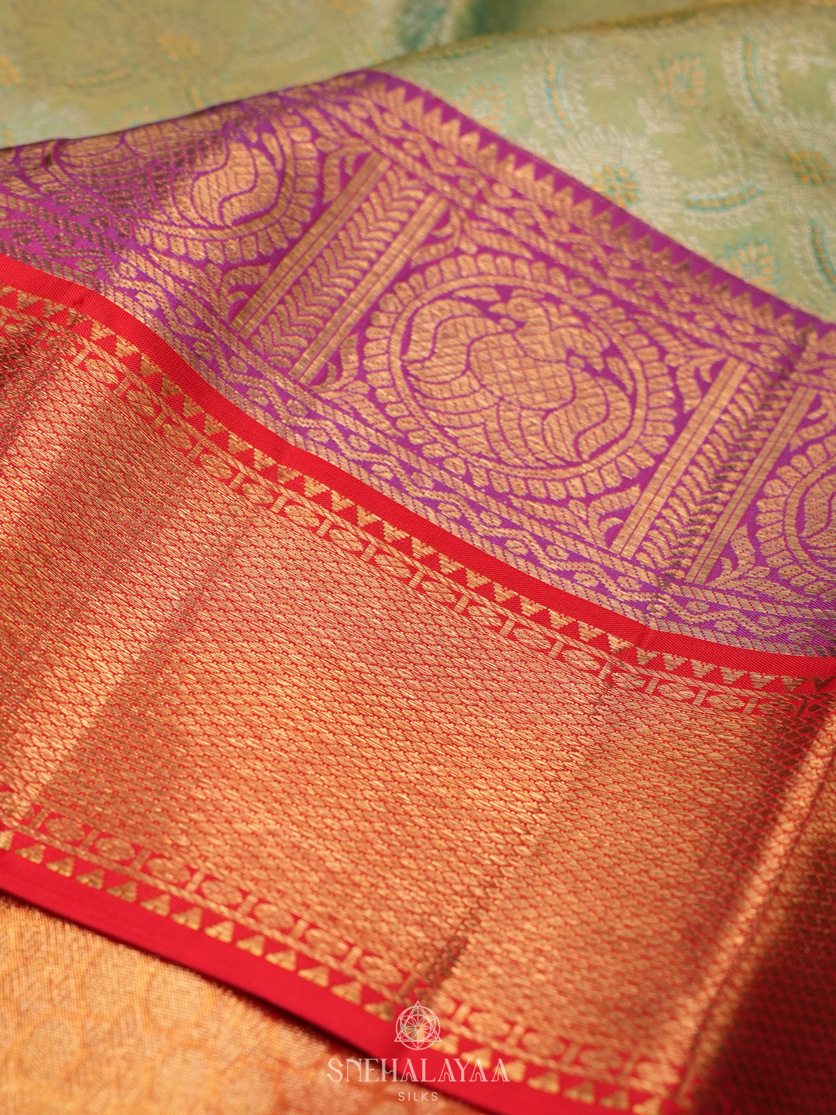Pale Green Kanjivaram Silk Saree