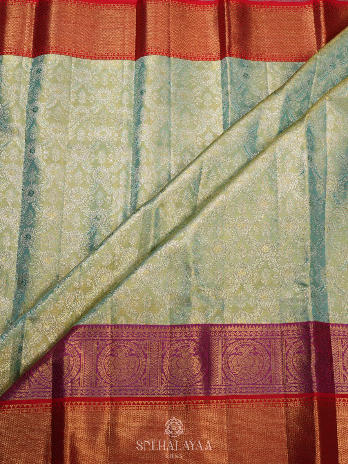 Pale Green Kanjivaram Silk Saree