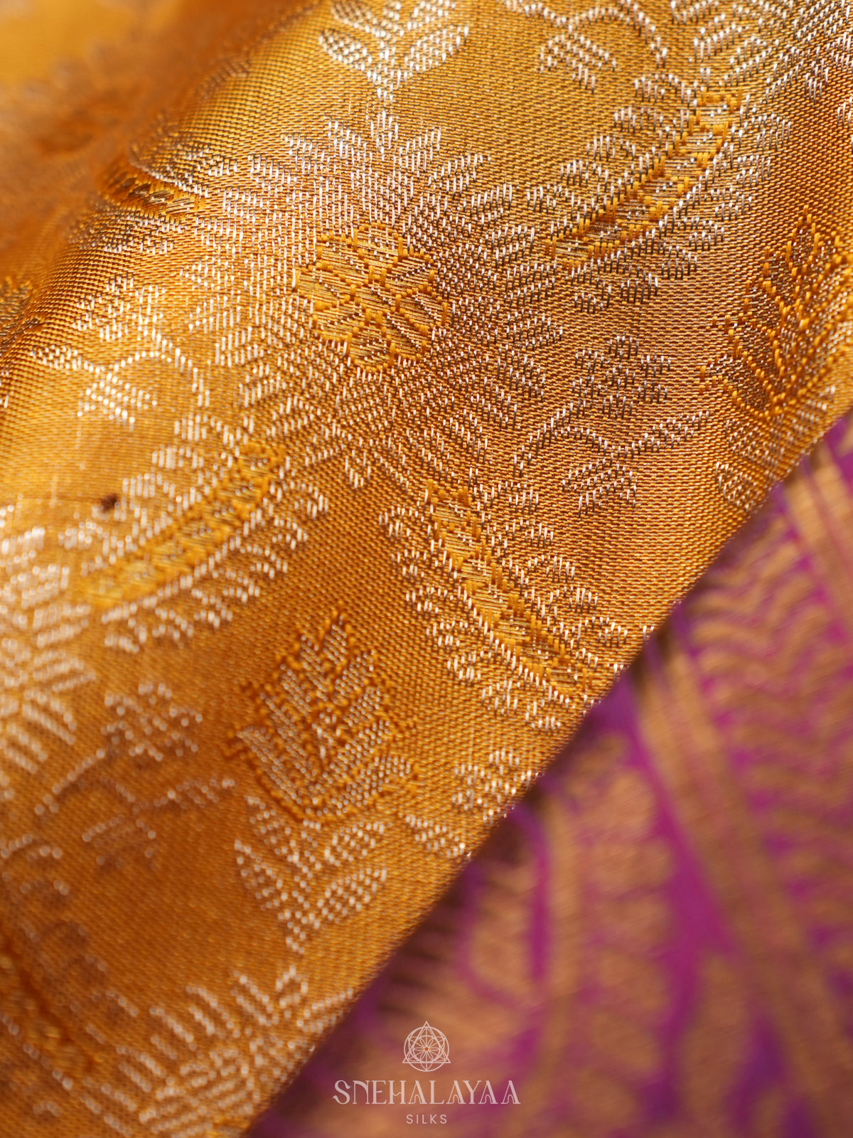 Golden Yellow Kanjivaram Silk Saree