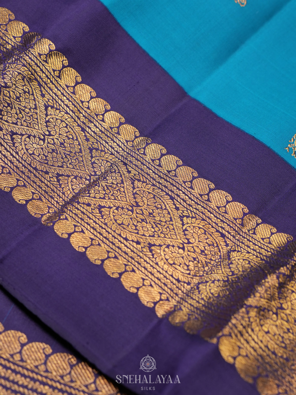 Peacock Blue Kanjivaram Silk Saree
