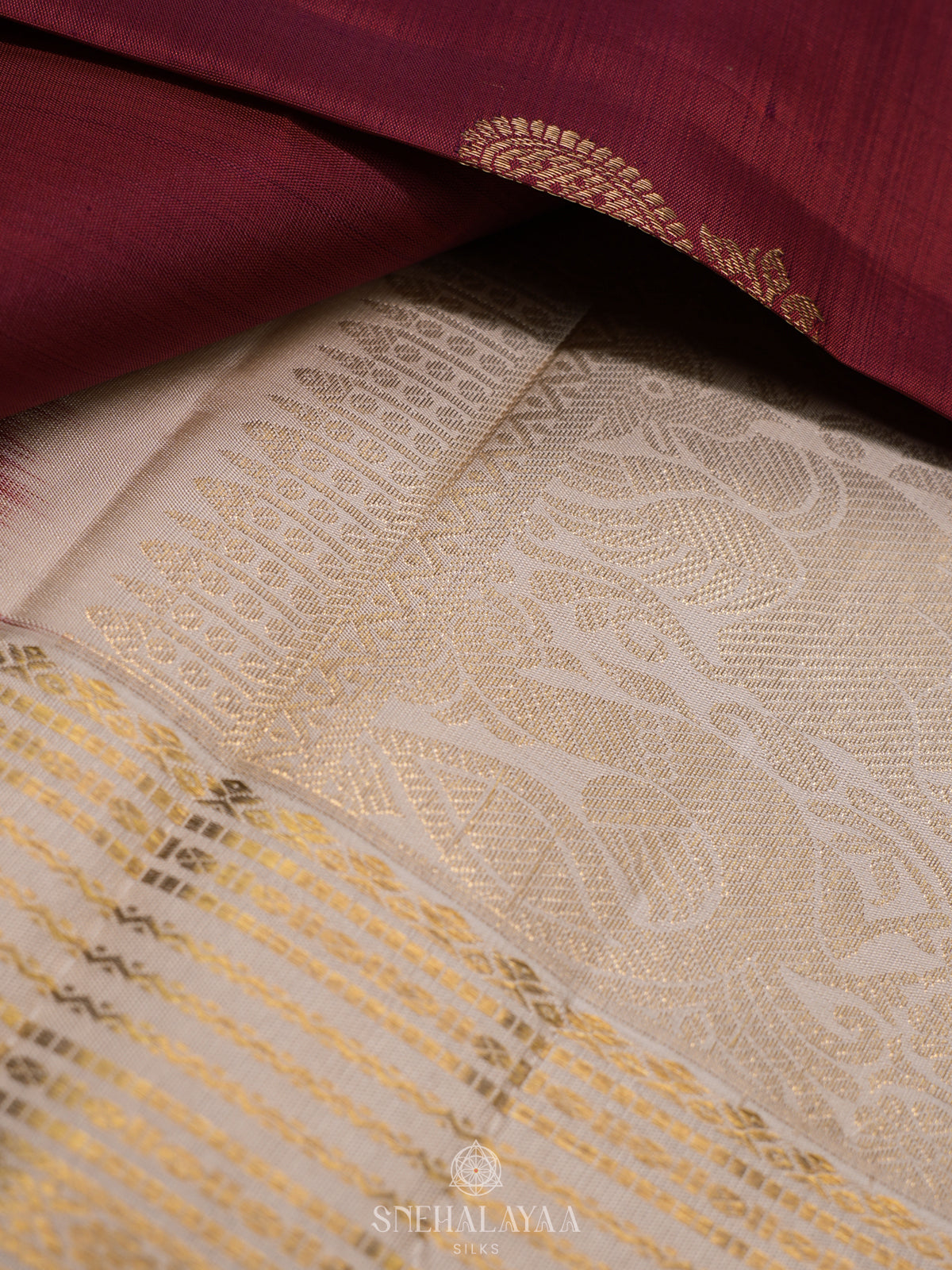 Maroon Kanjivaram Silk Saree