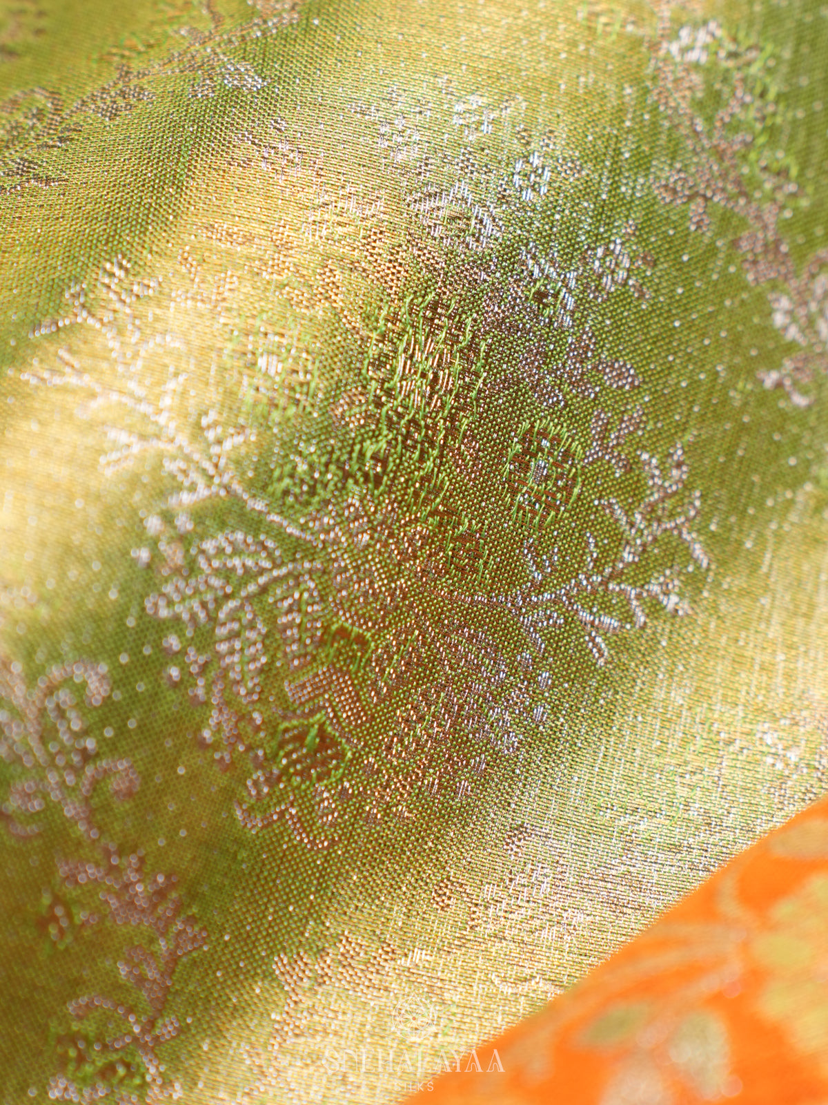Lime Green Kanjivaram Silk Saree
