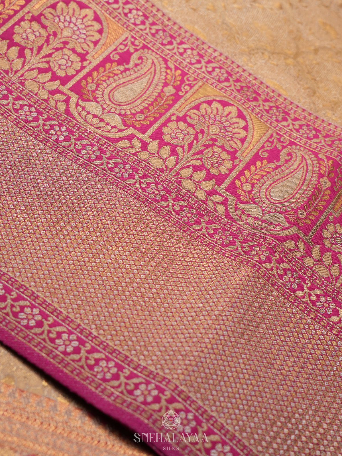 Golden Kanjivaram Silk Saree