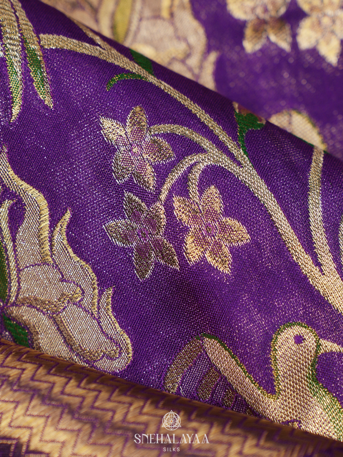 Purple Kanjivaram Silk Saree