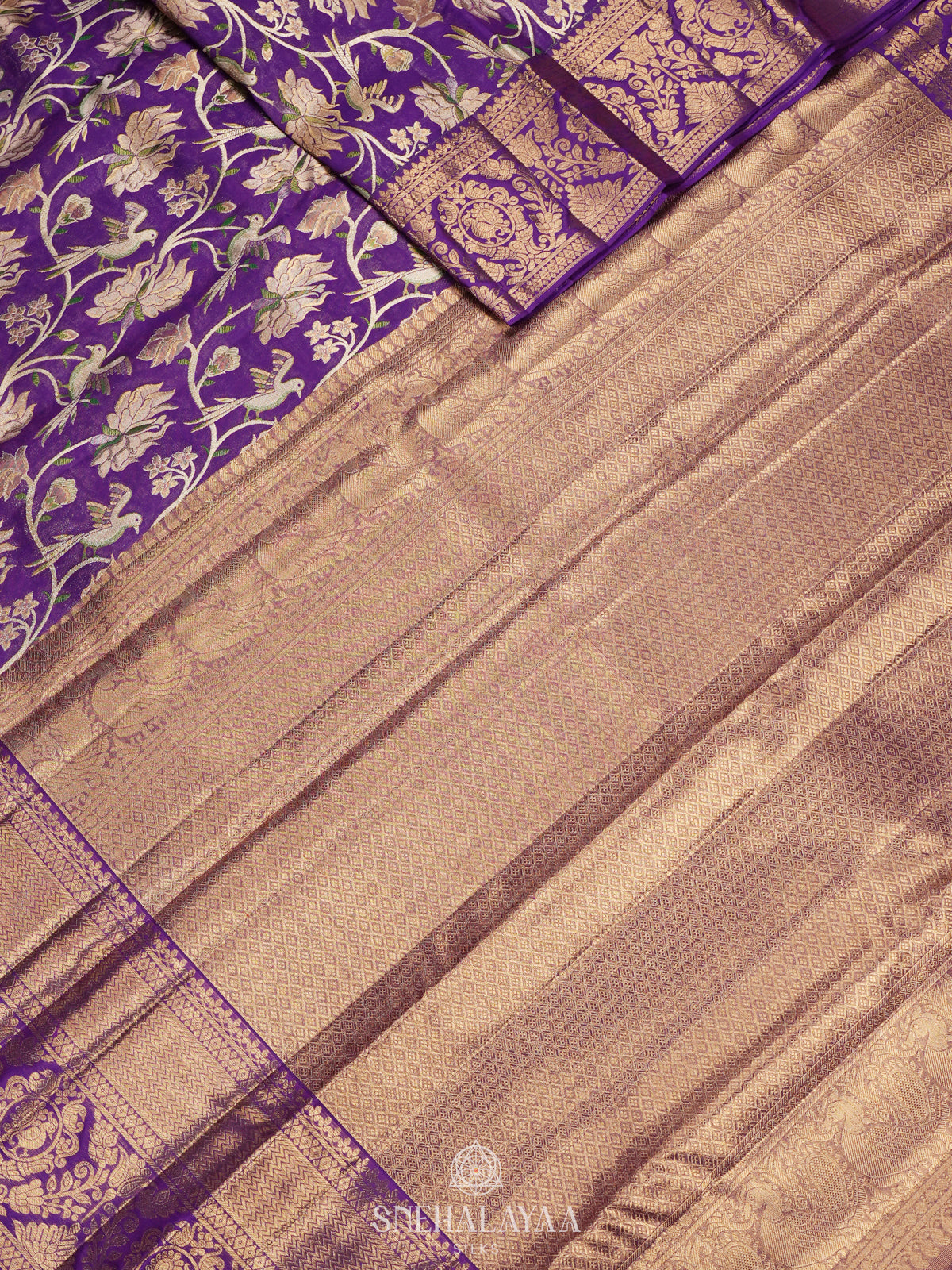 Purple Kanjivaram Silk Saree