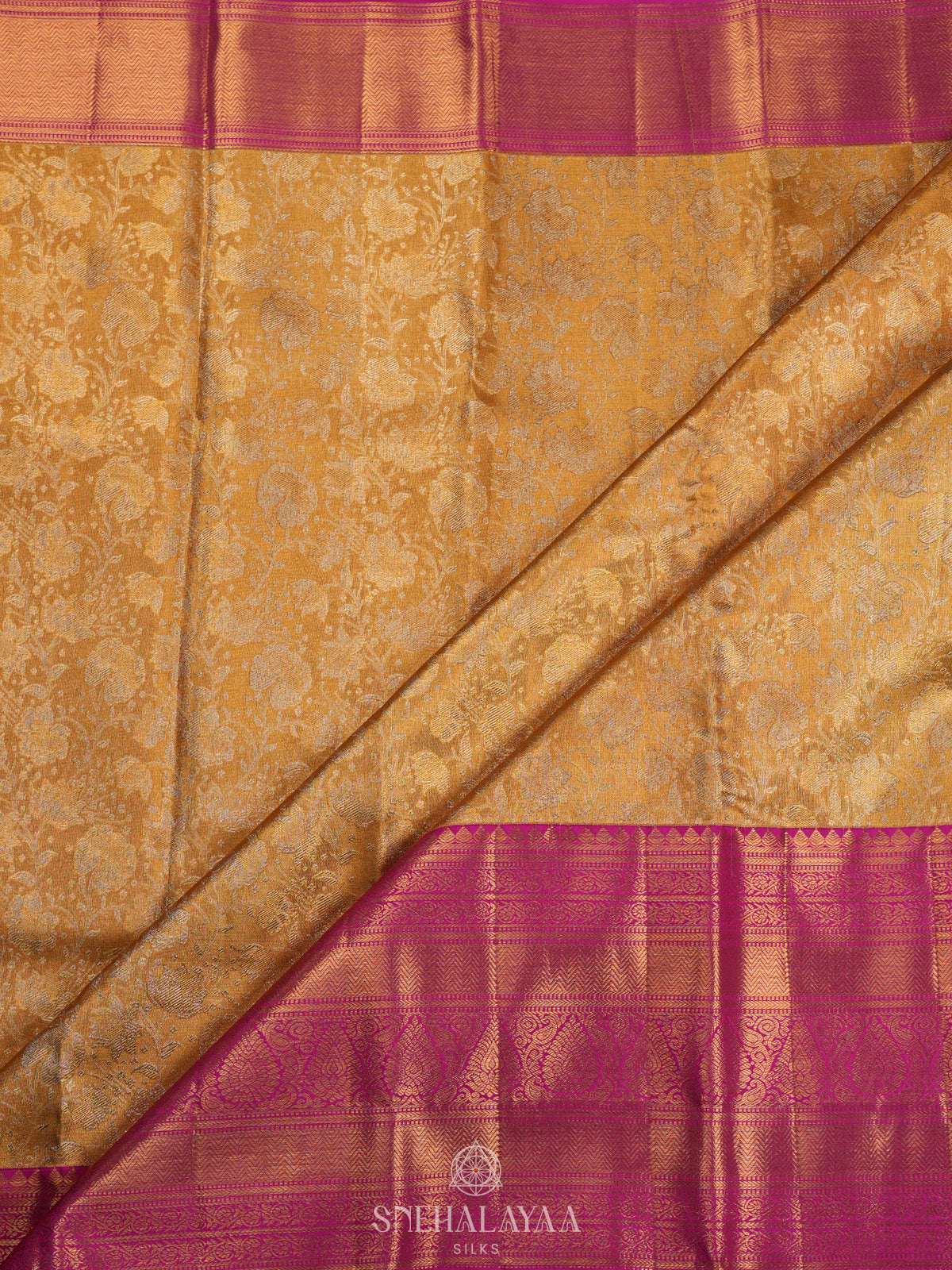 Gold Kanjivaram Silk Saree