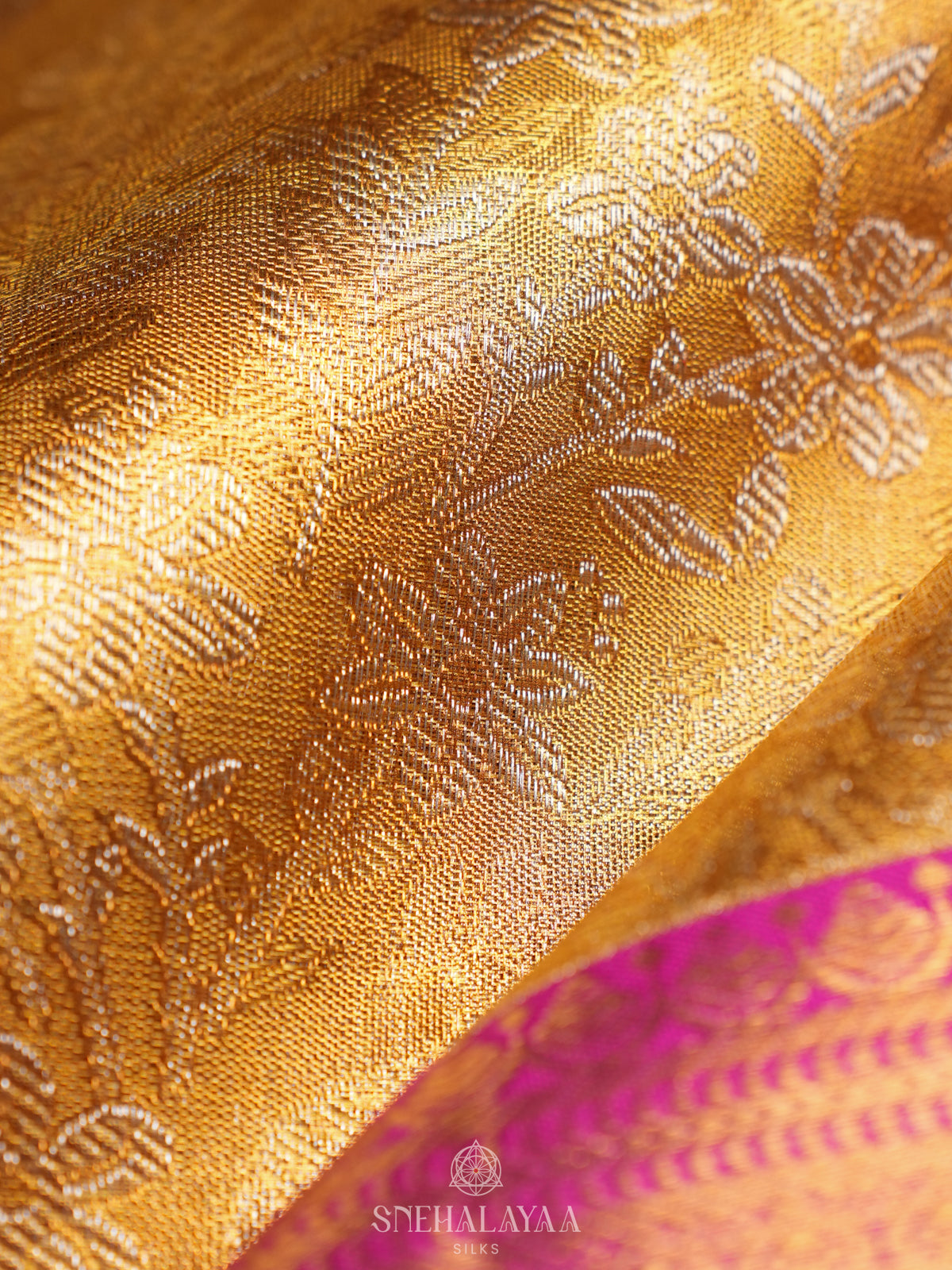 Golden Yellow Kanjivaram Silk Saree