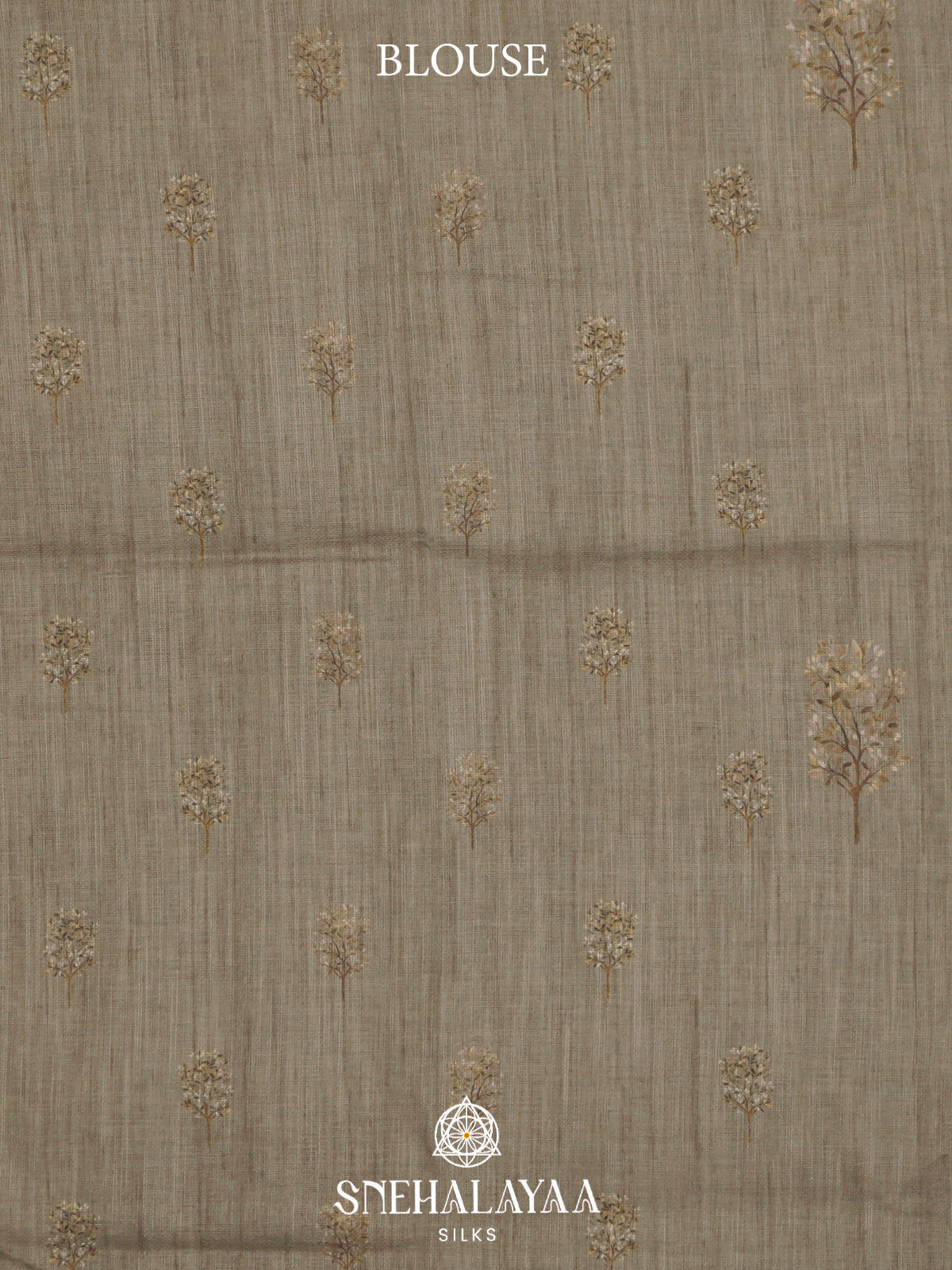 Khaki Green  Linen Saree