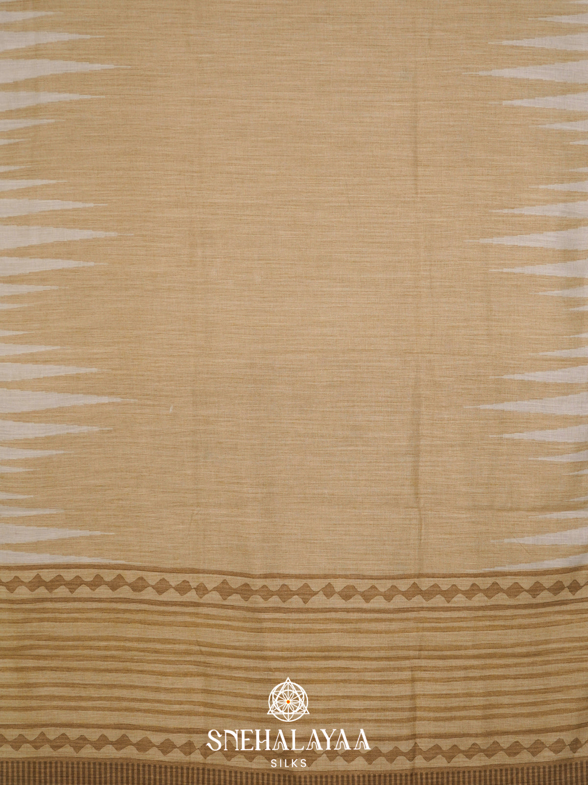Ivory Beige  Linen Saree