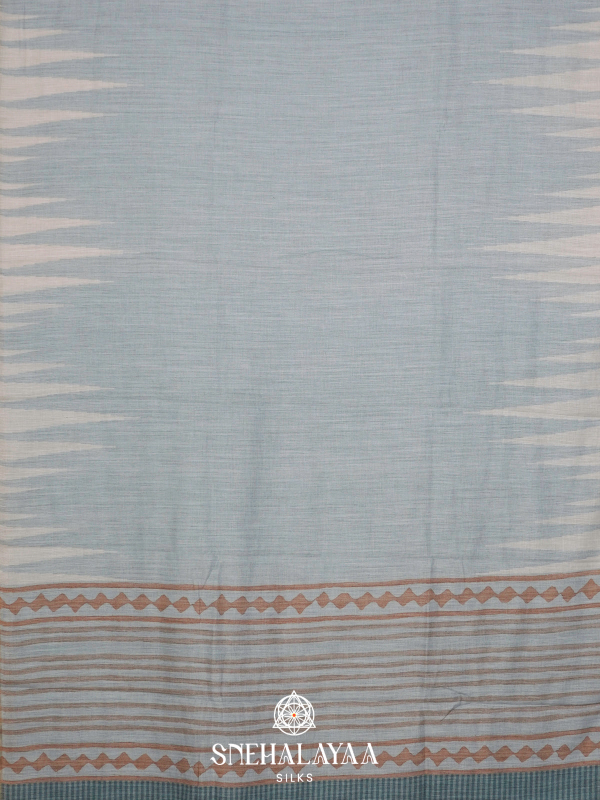 Ice Blue  Linen Saree