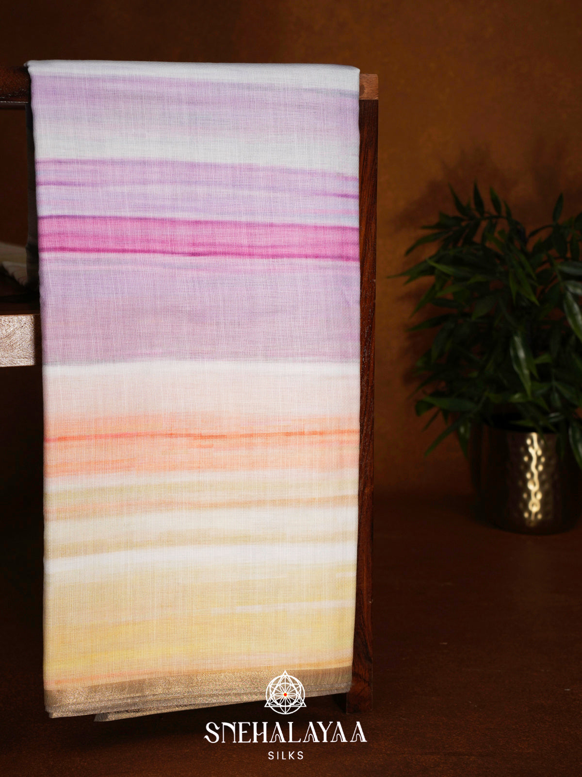 Multicolour  Linen Saree