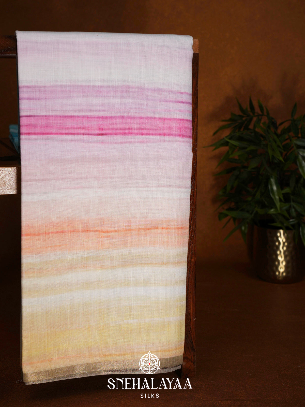 Multicolour  Linen Saree