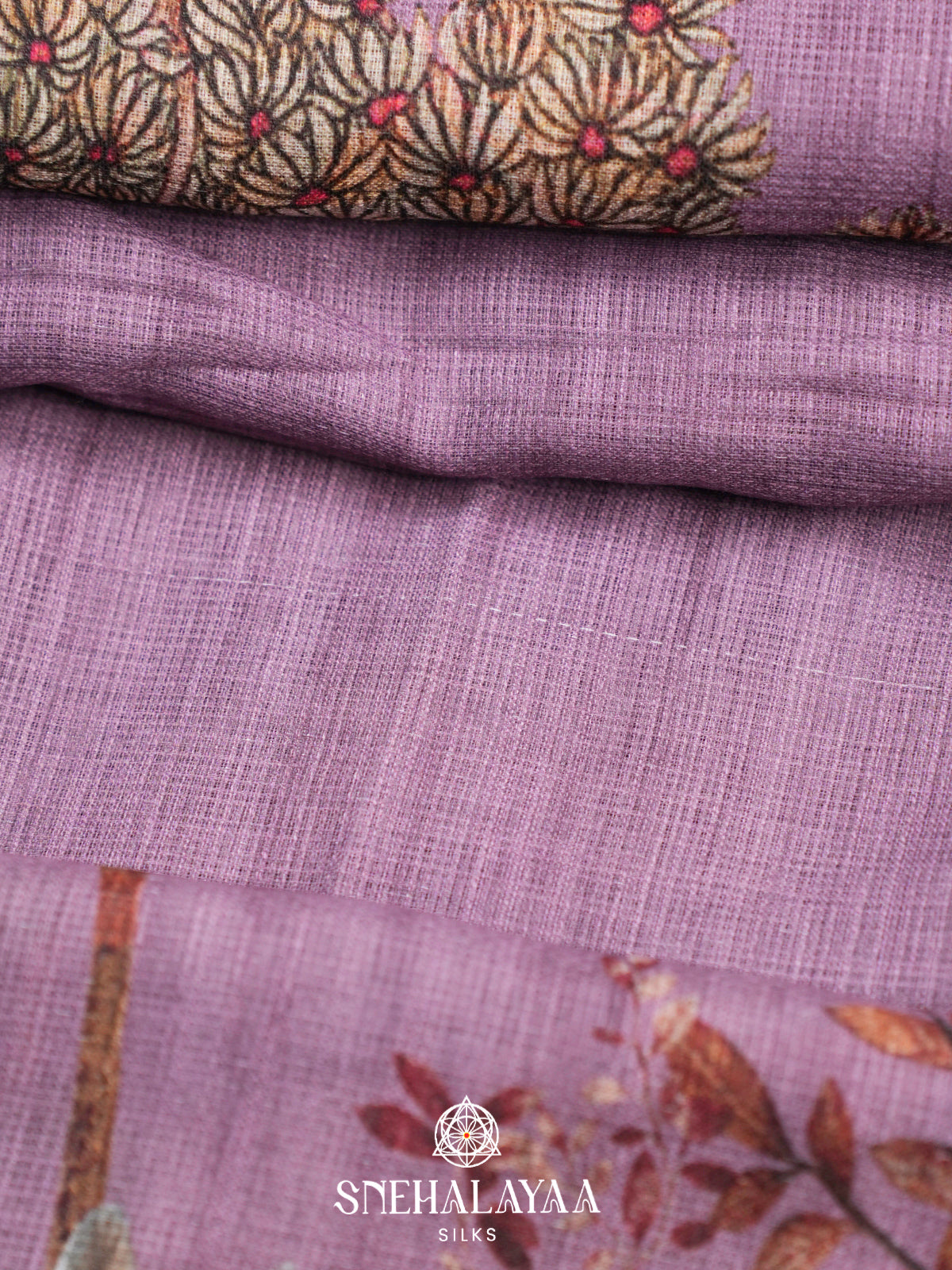 Lavender  Linen Saree