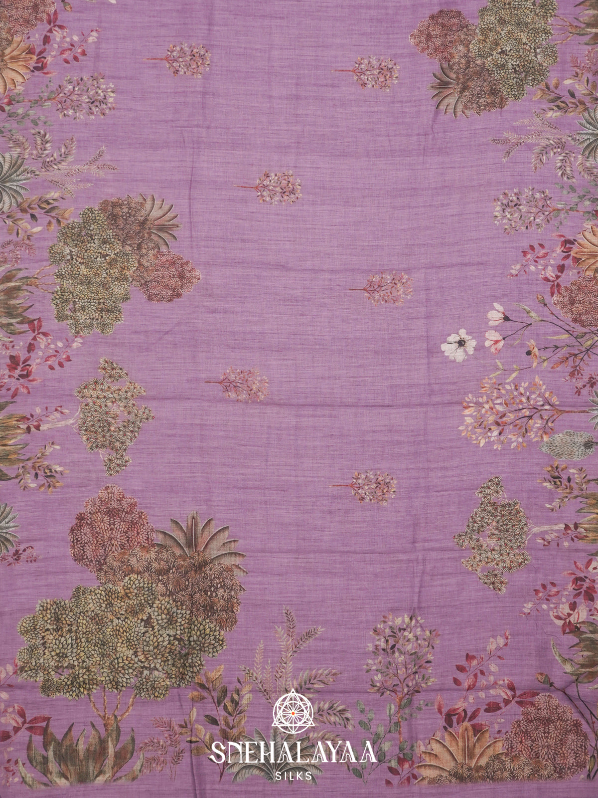 Lavender  Linen Saree