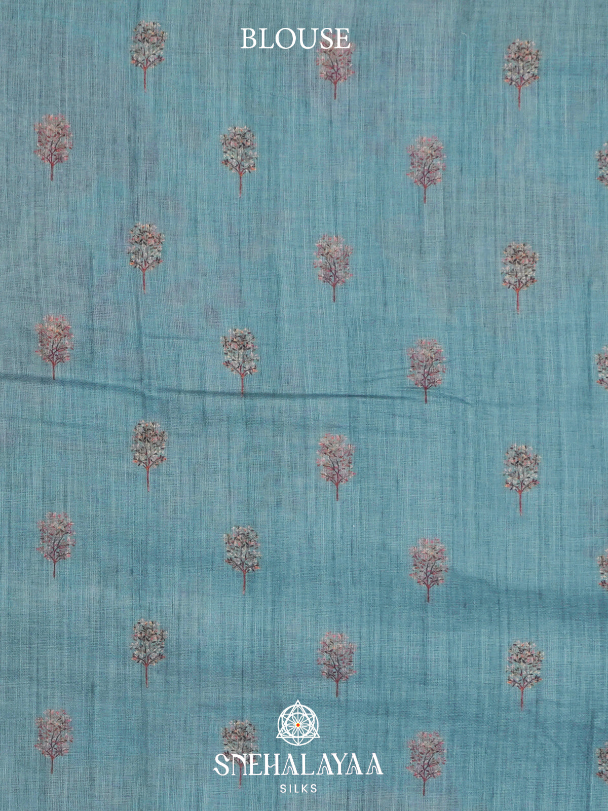 Teal Blue  Linen Saree