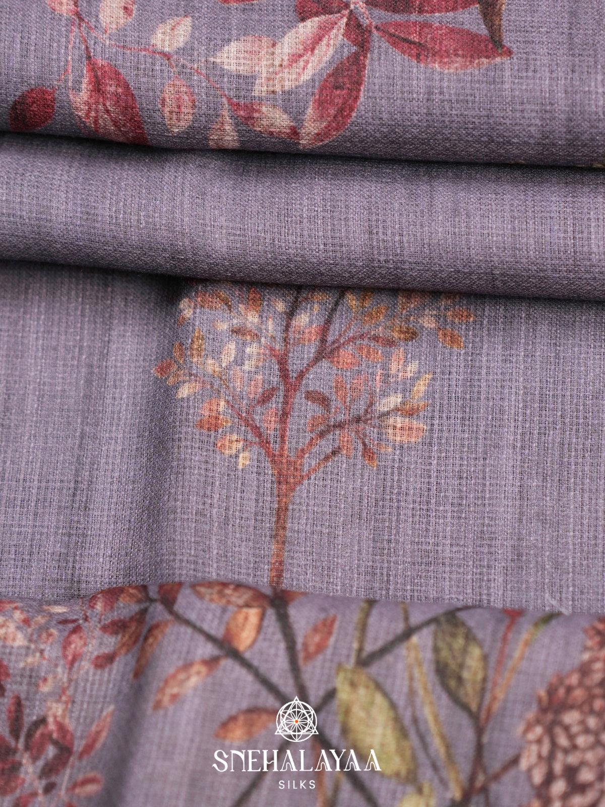 Lilac  Linen Saree