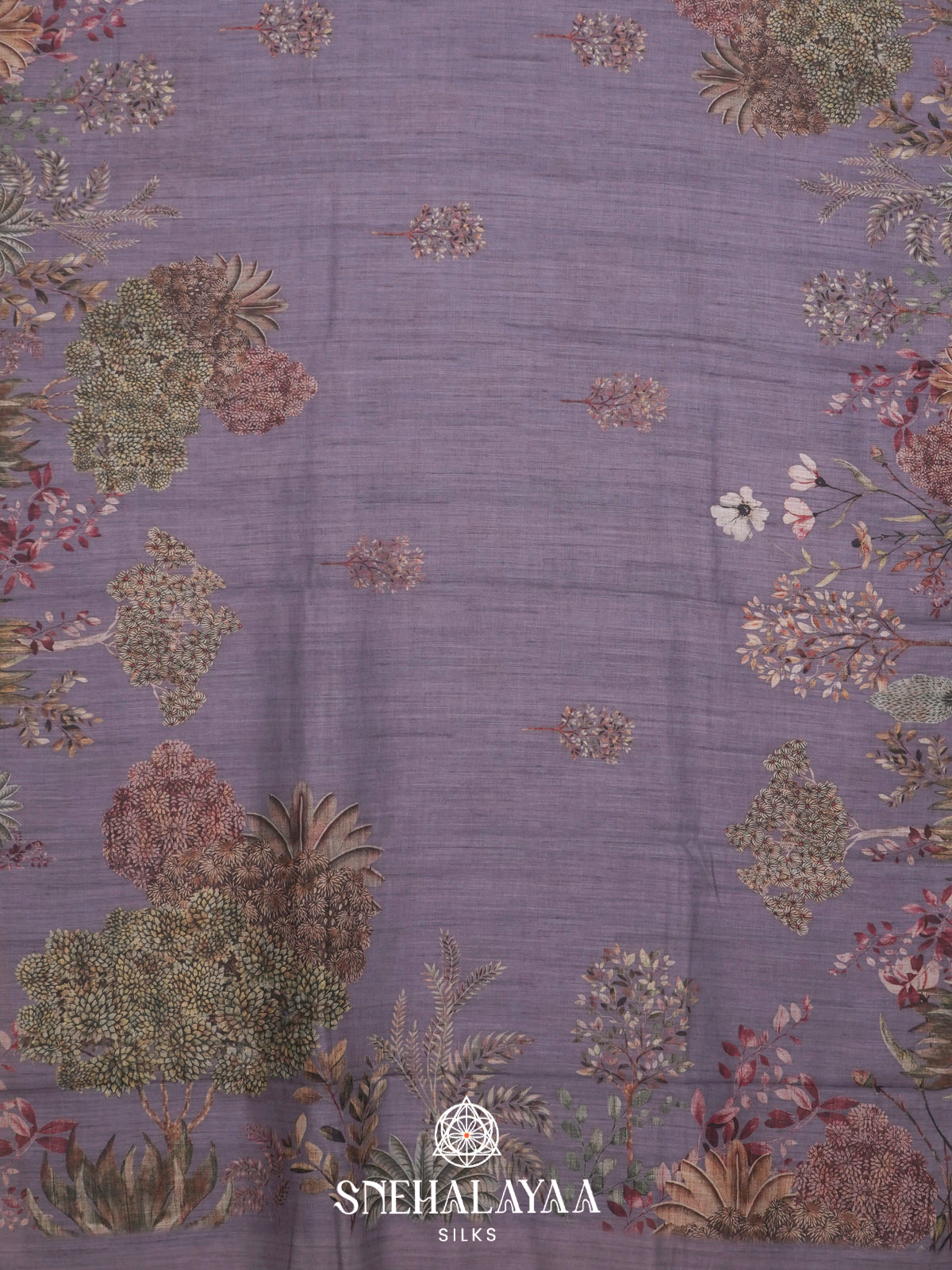Lilac  Linen Saree
